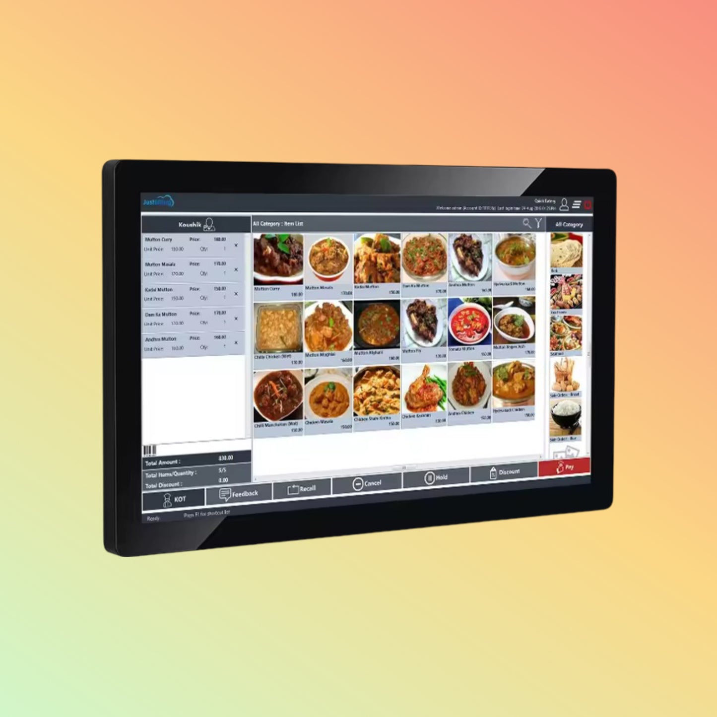 Android 11 kitchen display system with 2GB/4GB RAM options