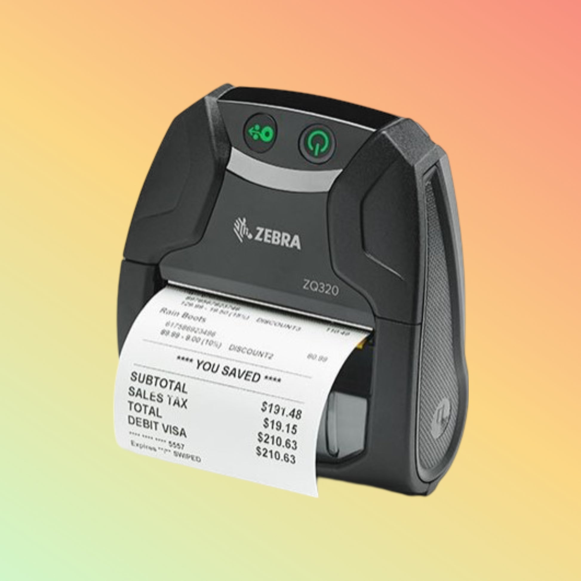 "Zebra ZQ320 Printer with IP54 Rating for Dust and Water Resistance"