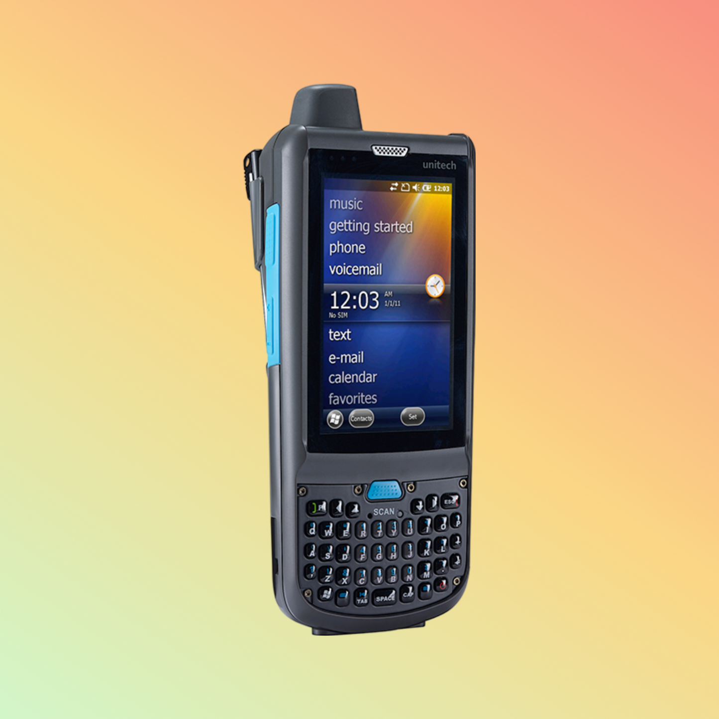 alt="Unitech PA692 UHF RFID industrial PDA designed for fieldwork, featuring a rugged build, high-resolution touchscreen, and advanced RFID scanning capabilities."