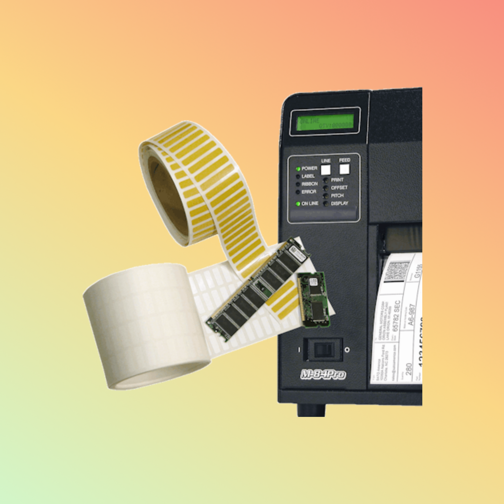 alt="Industrial-grade SATO America M84Pro thermal printers, ideal for high-volume printing, offering reliable performance, high-resolution output, and robust design."