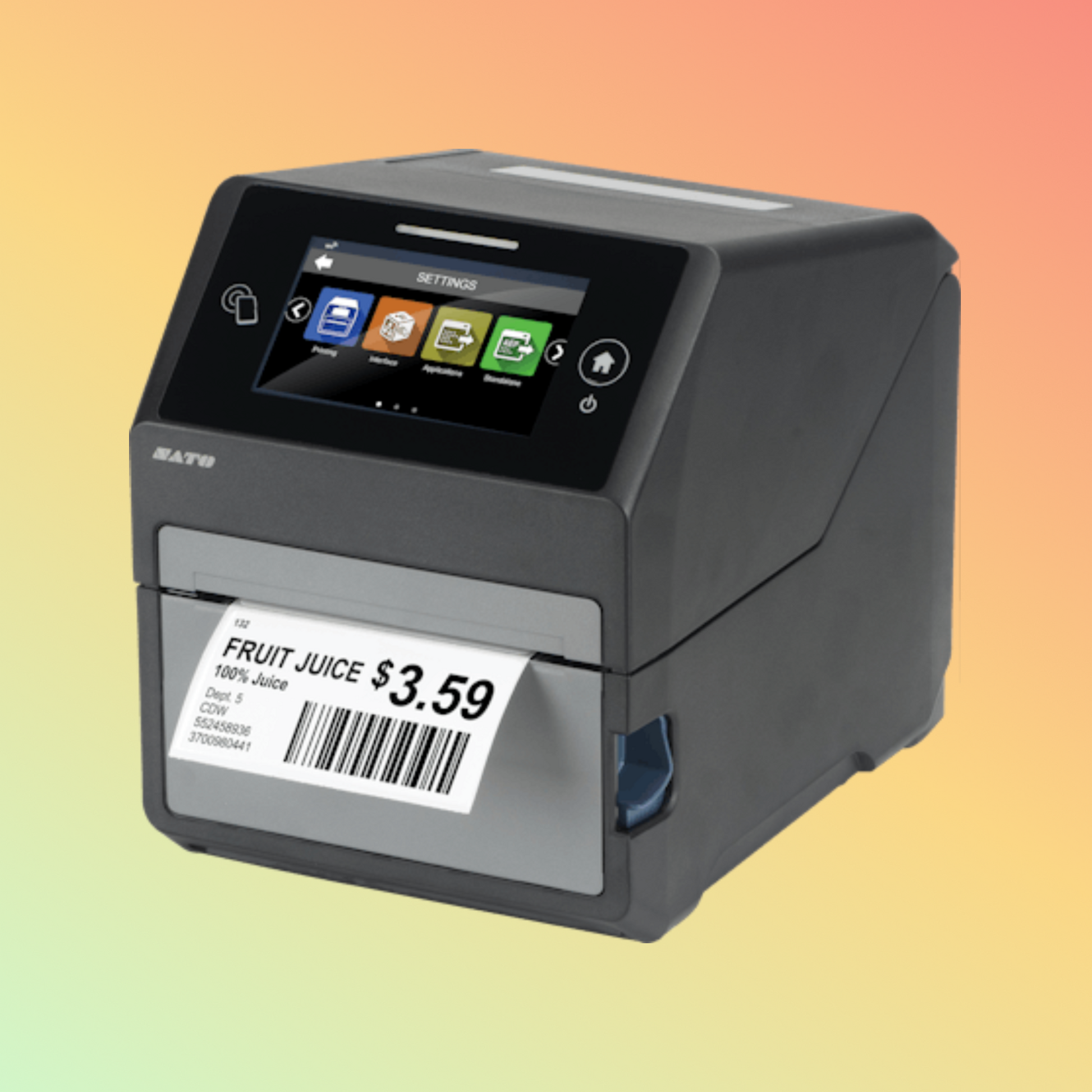 alt="Compact SATO America CT4-LX Series desktop thermal printers designed for efficient label printing, featuring direct thermal technology, multiple connectivity options, and user-friendly operation."