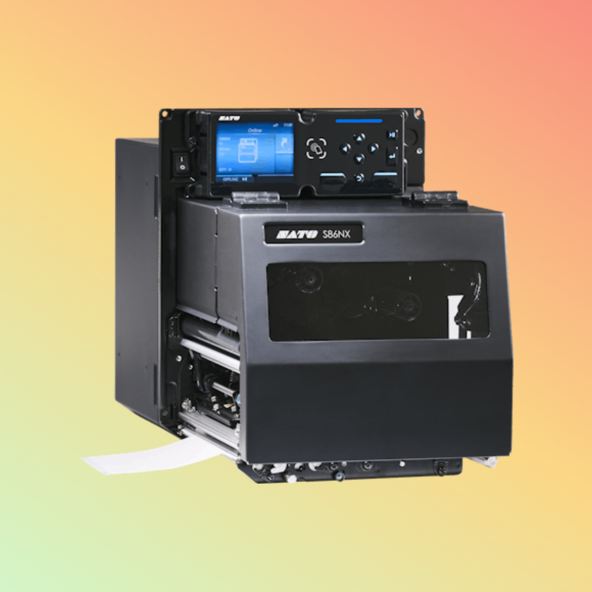 alt="SATO America S84/S86NX Series industrial print engines, ideal for large-scale printing, offering reliable performance, high-speed output, and multiple connectivity features."