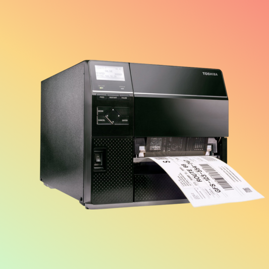 alt="TOSHIBA B-EX6T1 industrial label printer for high-volume, efficient label production"