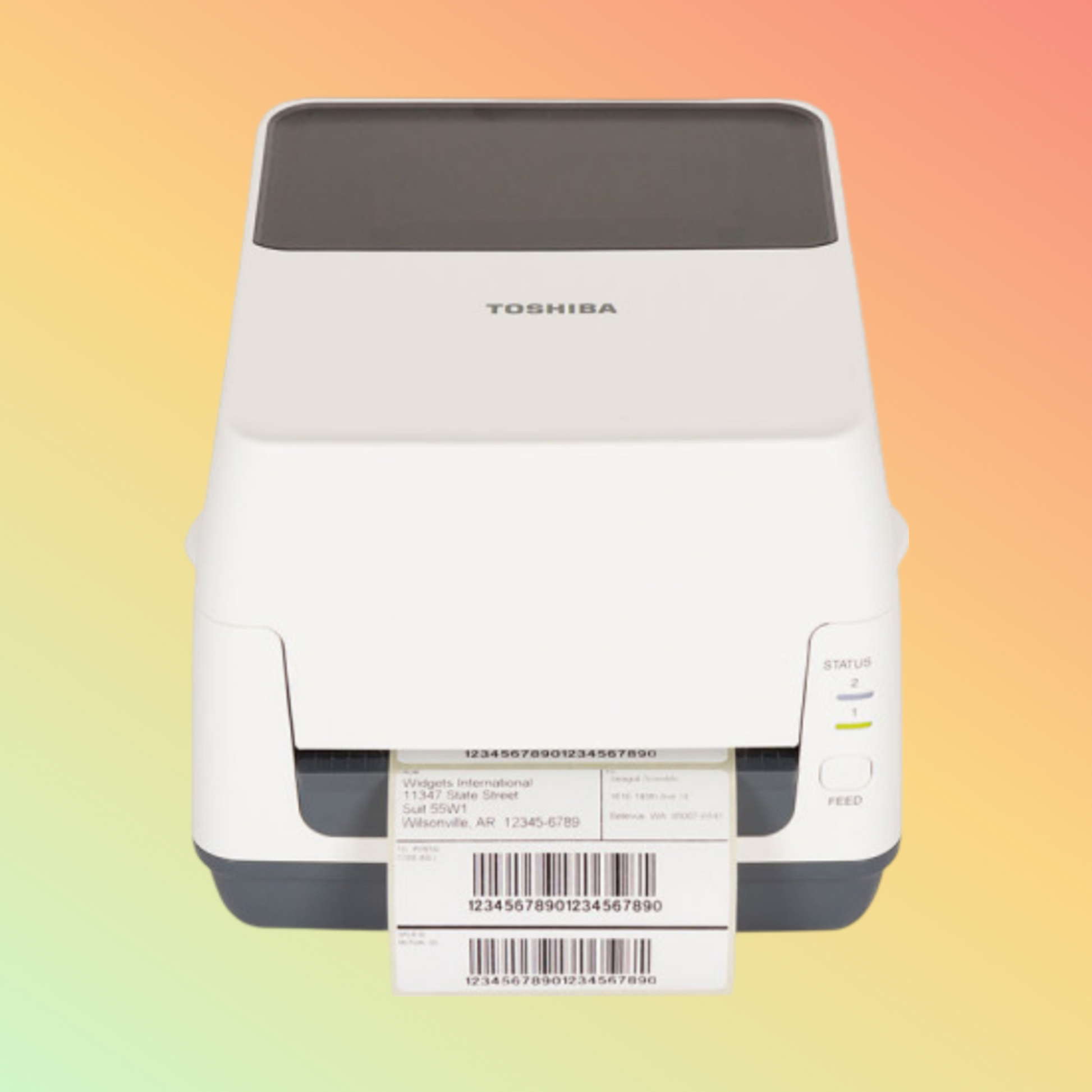 alt="Versatile TOSHIBA B-FV4T thermal label printer, ideal for office and industrial use"