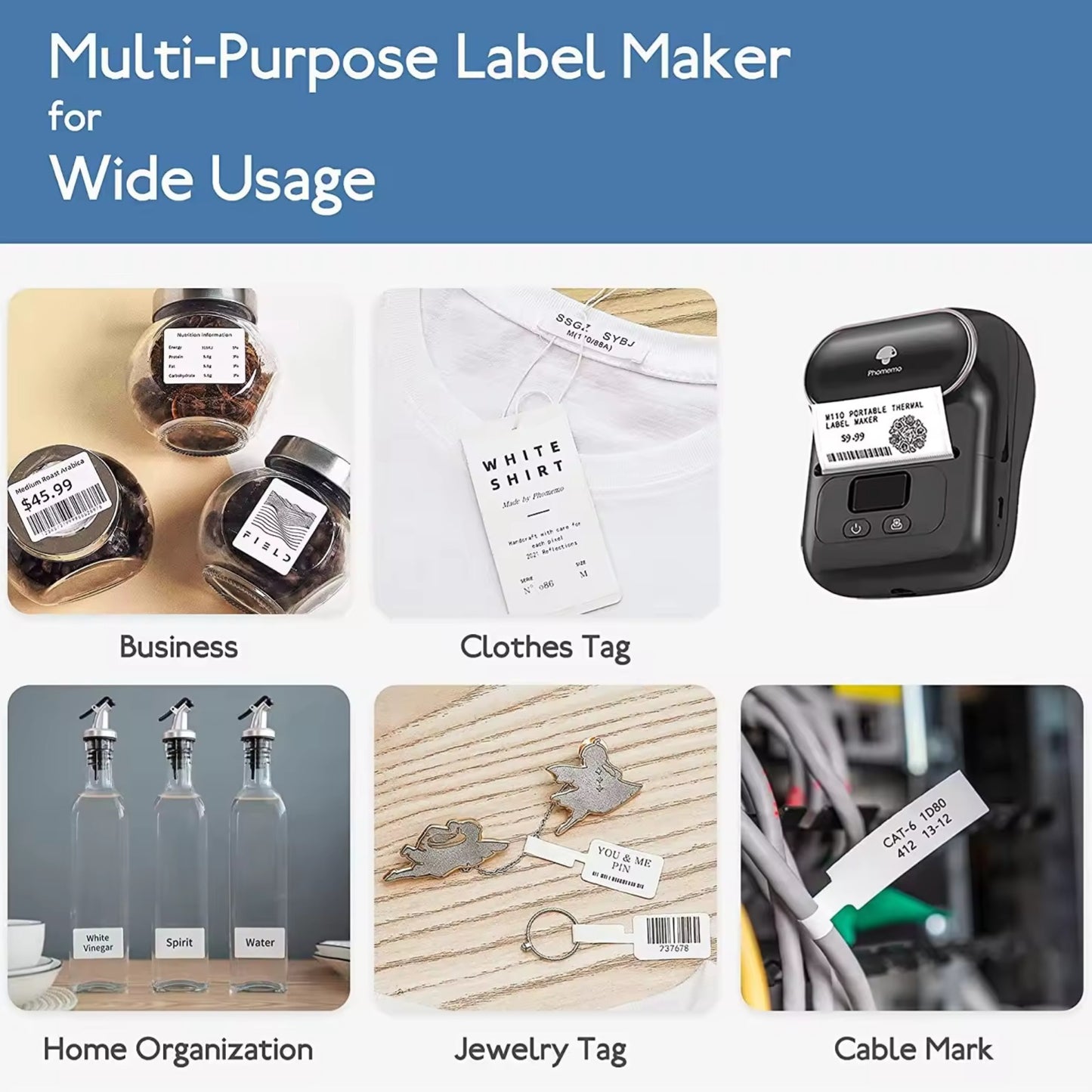 Phomemo M110 Label Printer – Compact, Versatile Barcode & Label Maker