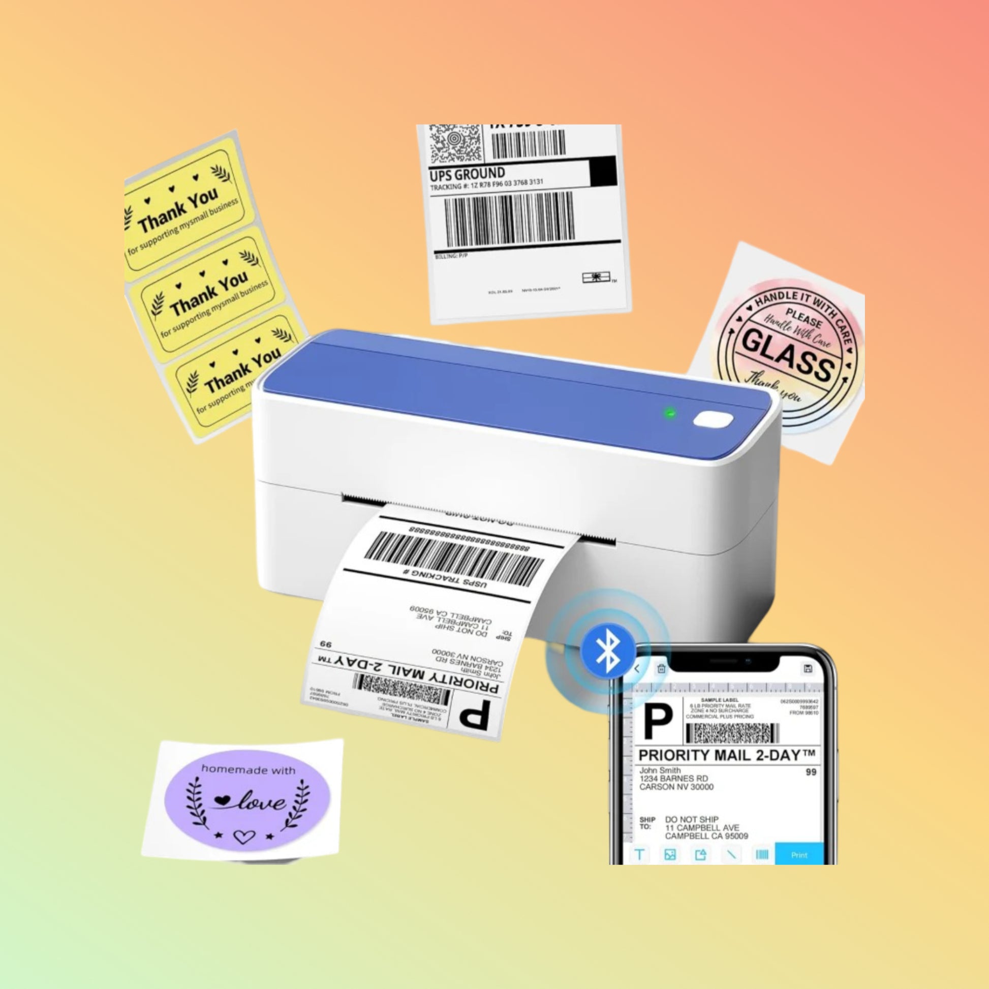 Phomemo PM-344 Label Printer in Use