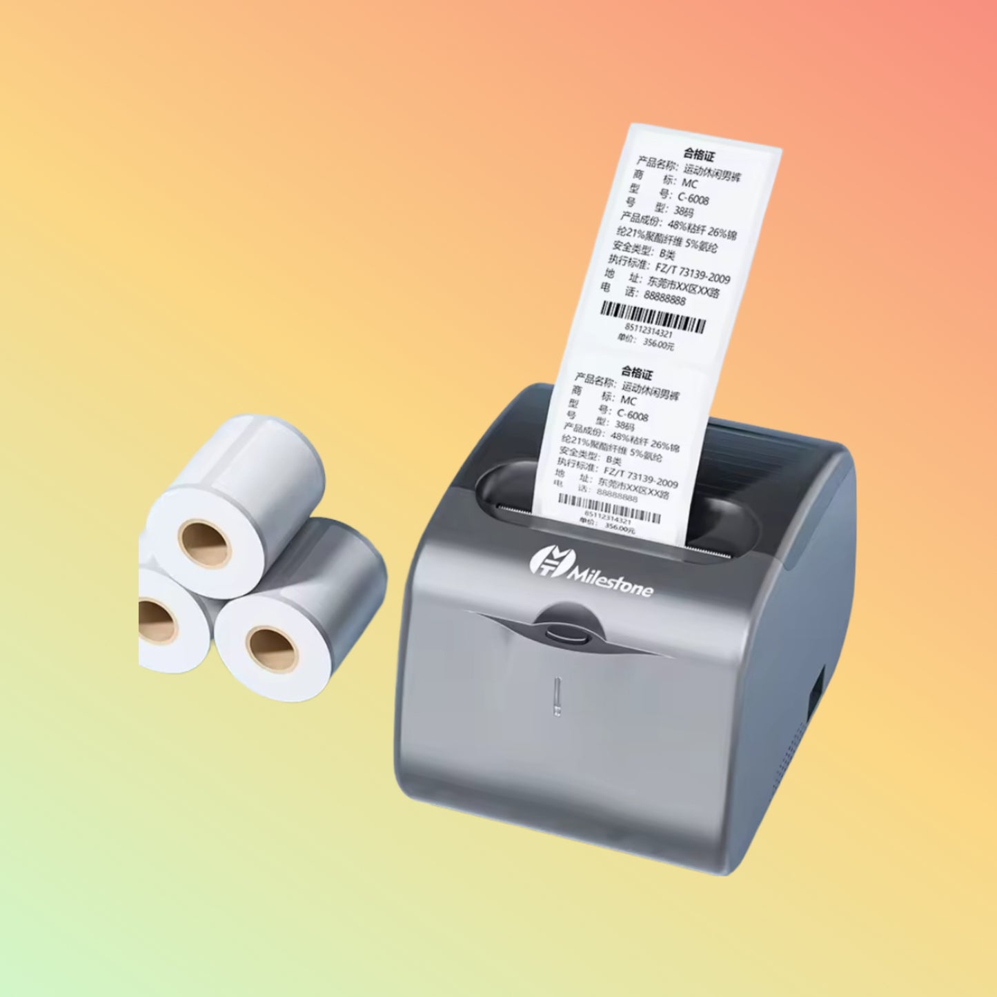 Paper Loading: Loading thermal paper into the Postech PT-R8033 BT printer.