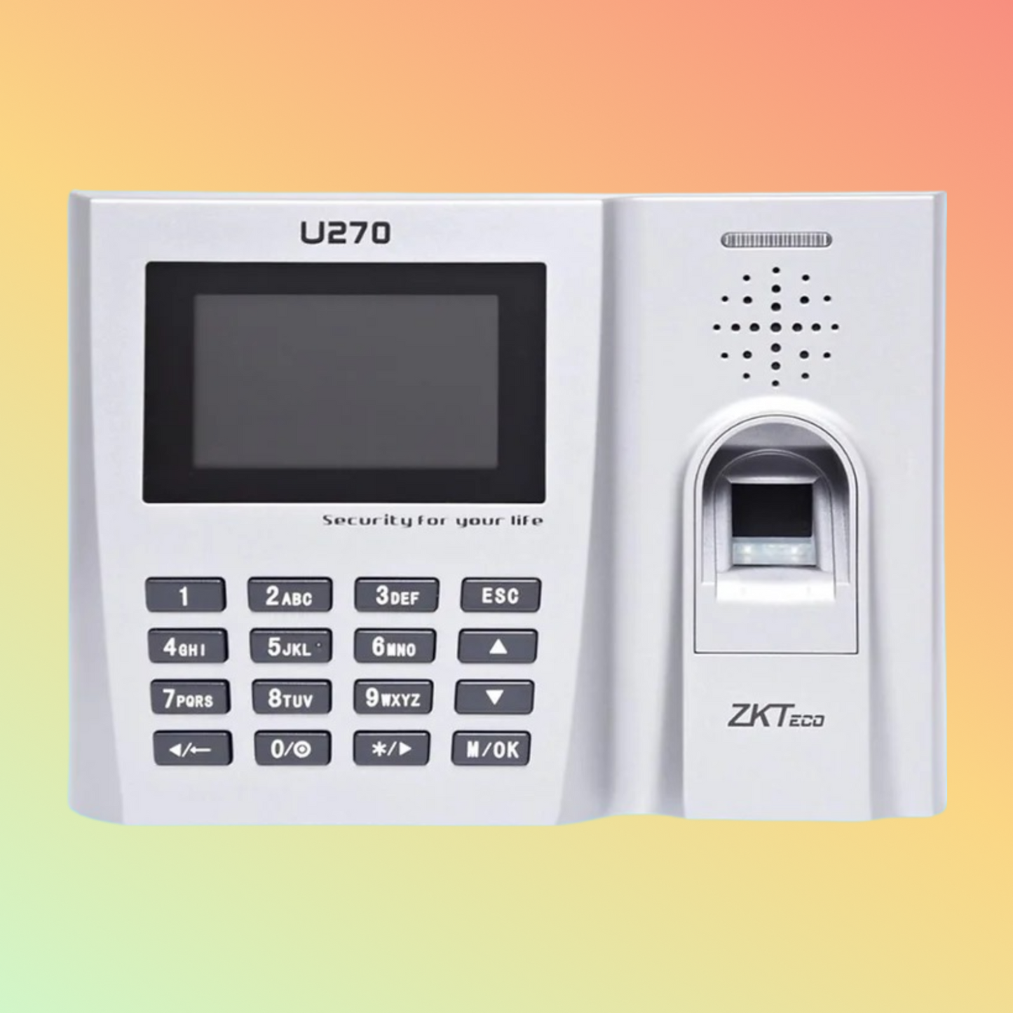 ZKTeco U270 Installation: Image showing the device mounted in an office setting, demonstrating its practical application.