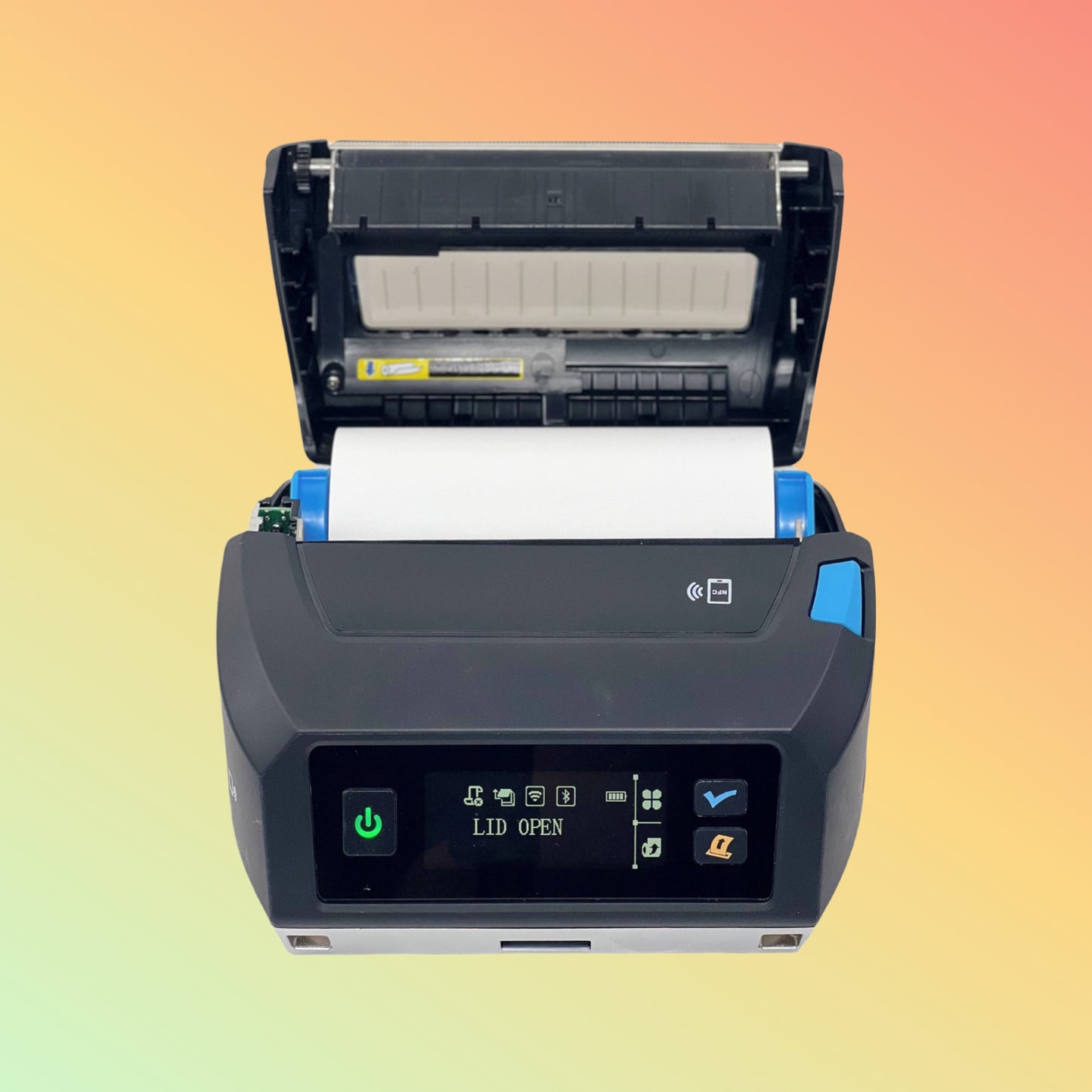 Alt Text 5: High-capacity battery of the FP641 FieldPro Series printer.