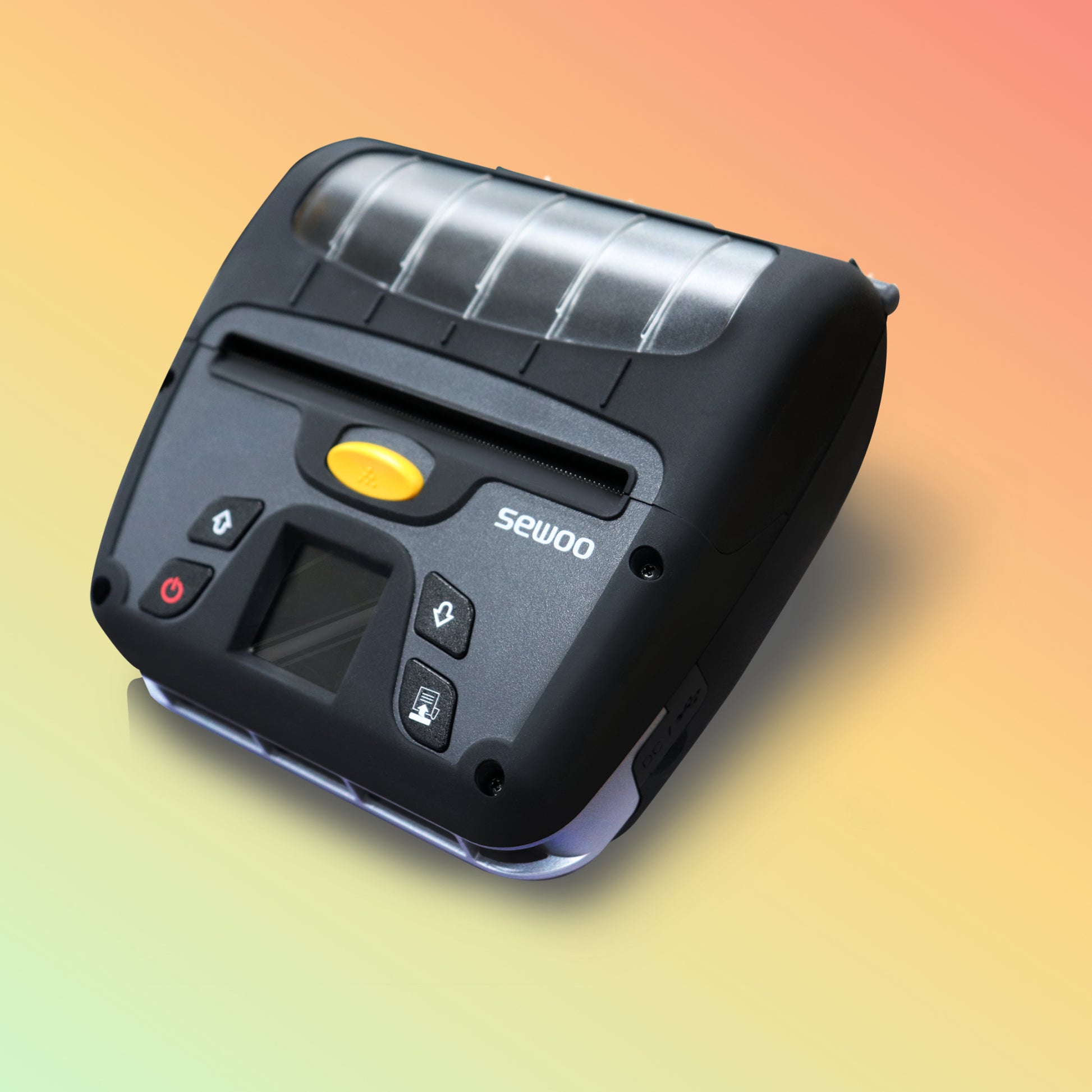 "Sewoo LK-P400 Mobile Printer in use, demonstrating its high-speed printing capability and user-friendly interface."