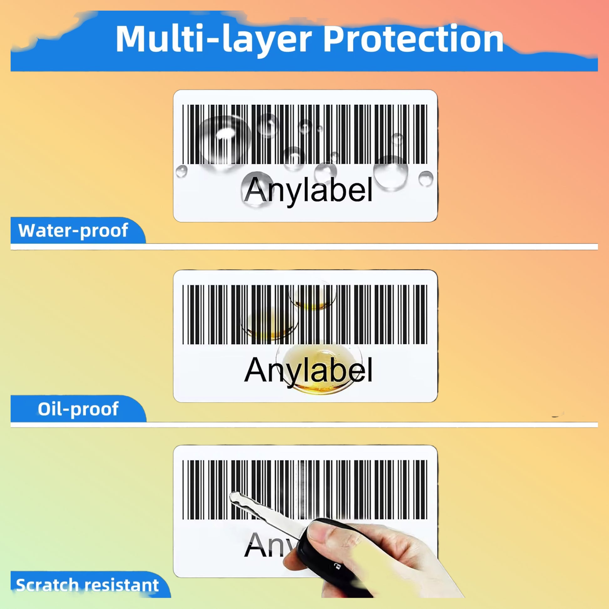 Custom Color Labels: Variety of custom color thermal transfer labels available for order.