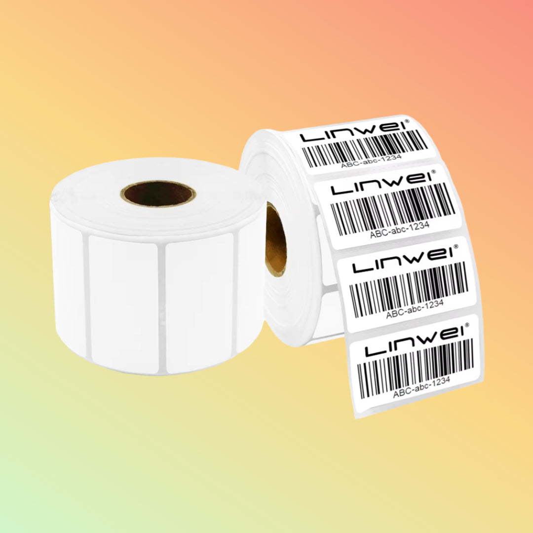 "50x25mm Thermal Transfer Labels, high-quality printing, strong adhesive"