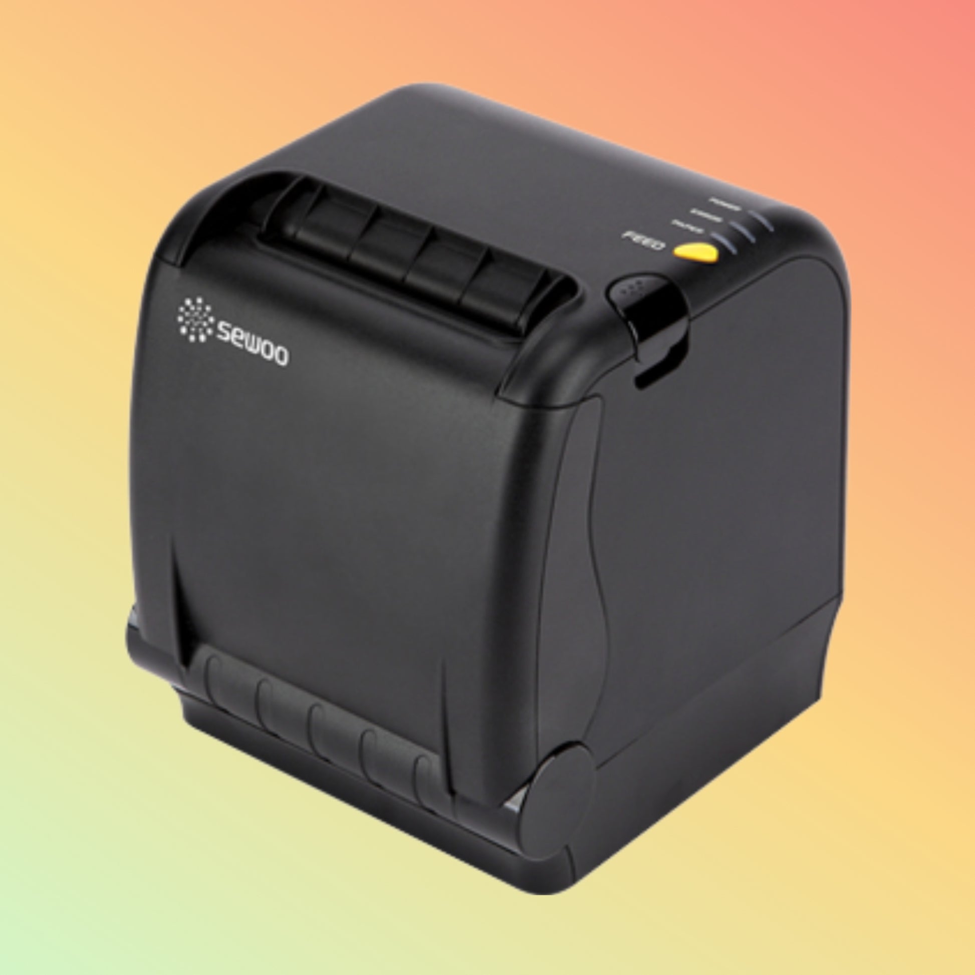 "Front view of Sewoo SLK-TS400 POS Printer showcasing its compact design."