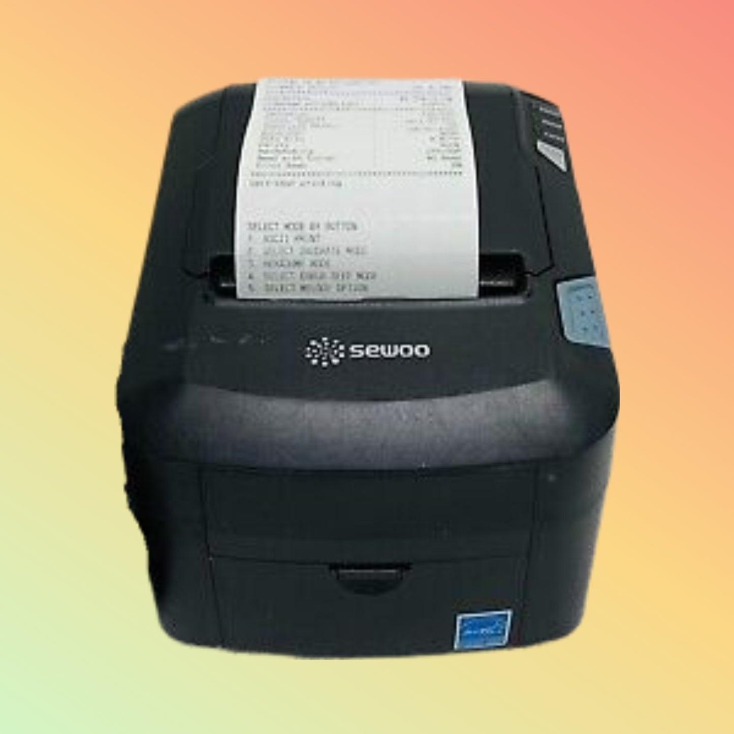 "Sewoo SLK-T32EB II printing a receipt in a manufacturing environment."