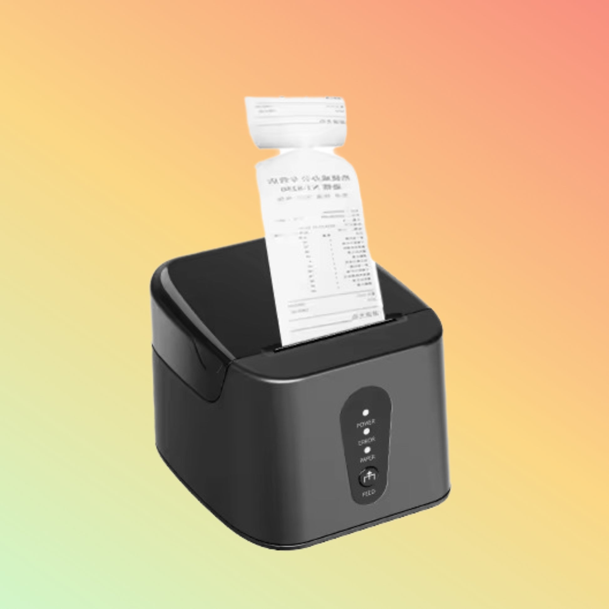 POS Thermal Receipt Printer packaging with thermal roll paper included