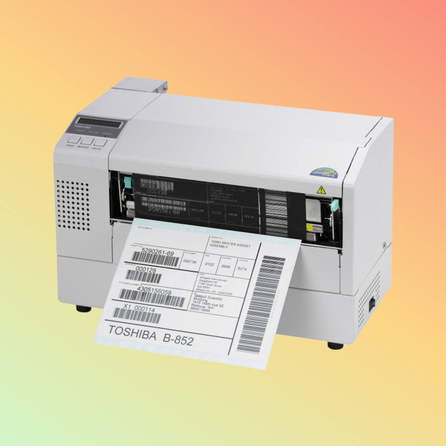 Toshiba B-852 Label Printer - Front View