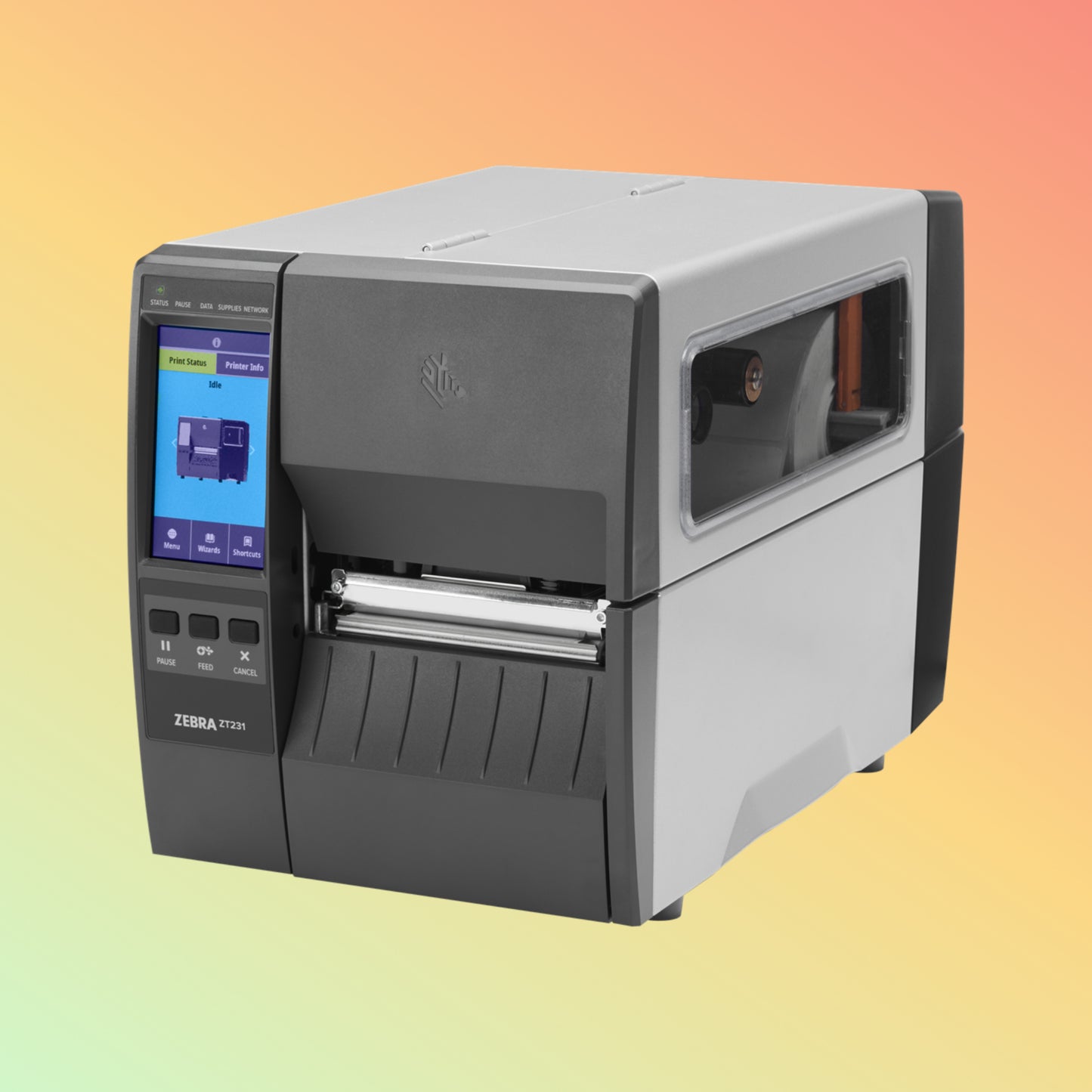 Zebra ZT23143-T0E000FZ Industrial Barcode Printer connectivity ports.