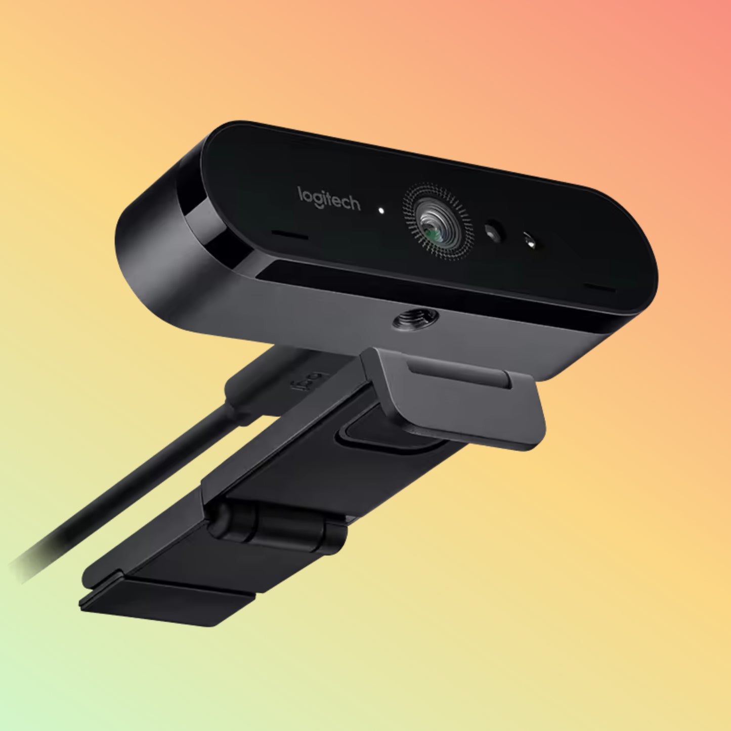 "Side view of Logitech BRIO 4K Ultra HD Webcam"