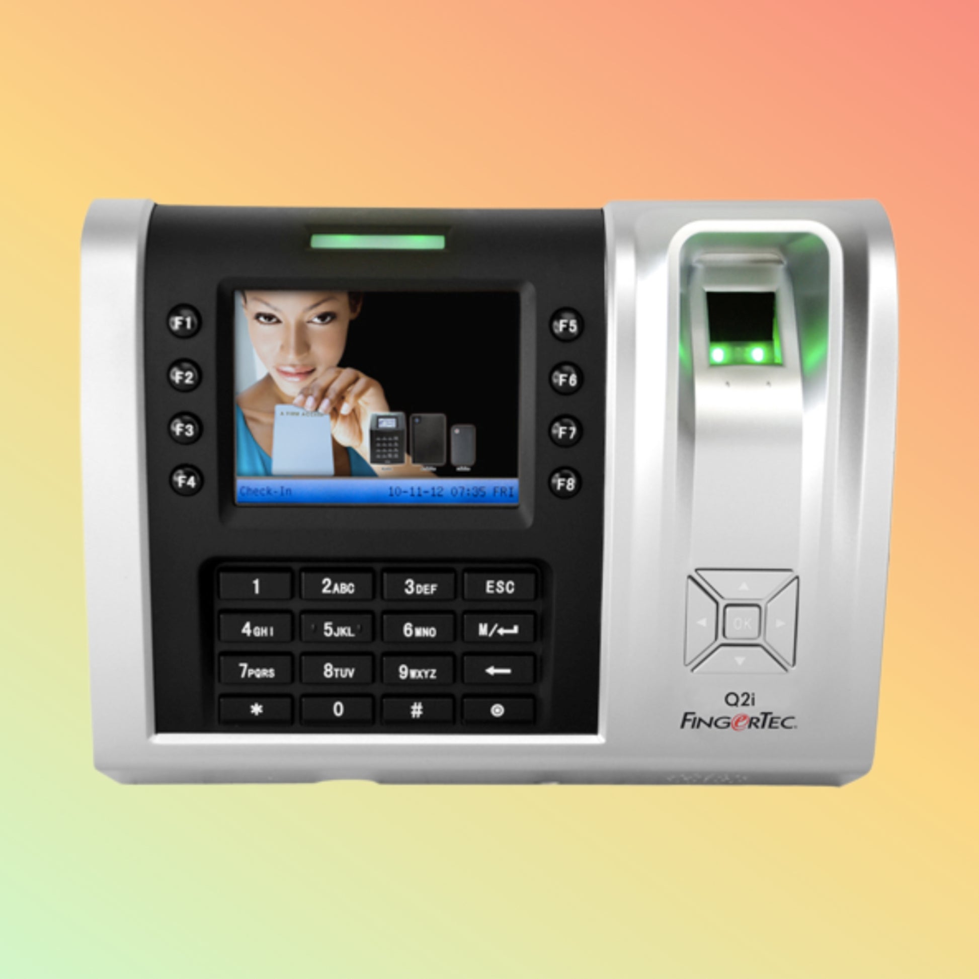 FingerTec Q2i Biometric Time Attendance System Front View