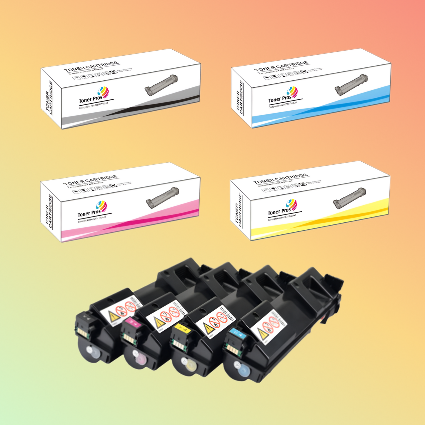 Compatible 4 Color Toner Cartridge Set for Ricoh SP C360SN