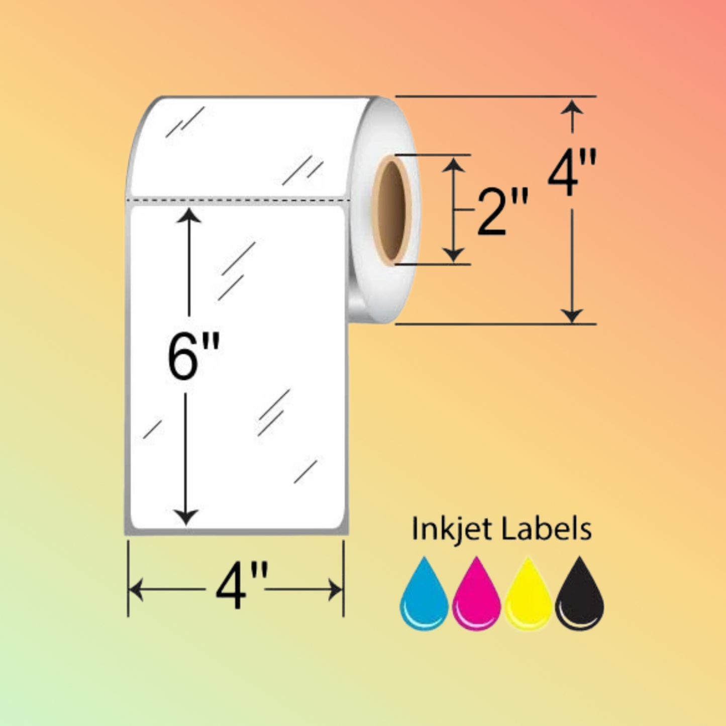 BarcodeFactory 4x6 Inkjet Label [Non-Perforated, Freezer-Grade]