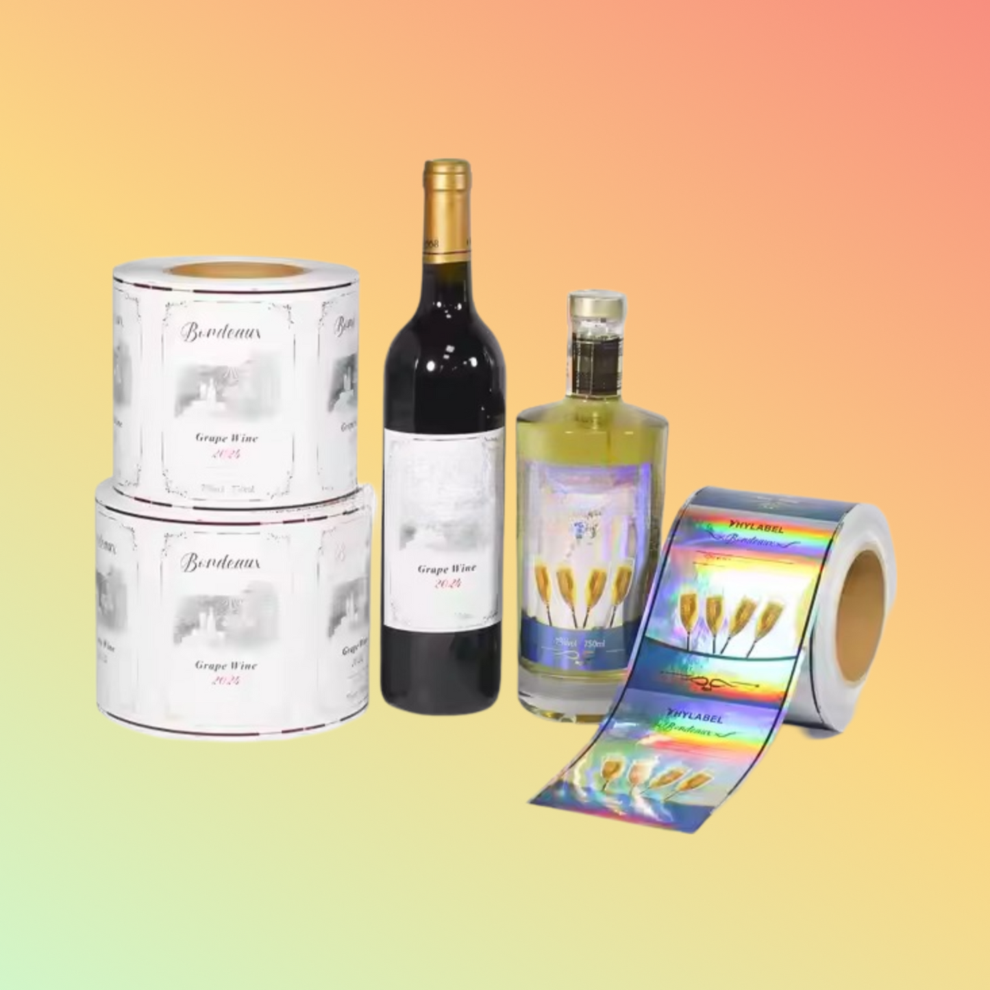 Custom Wine Bottle Sticker Adhesive Packaging Label