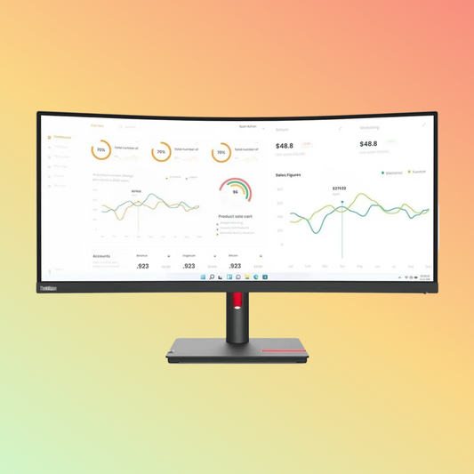 LENOVO THINKVISION T34W-30 Curved Monitor - 34" WQHD (3440 x 1440), VA, HDMI, DP, 350 nits, 60 Hz