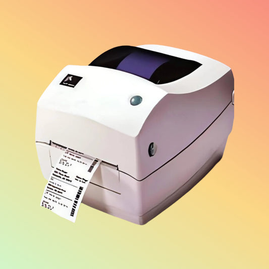 "Zebra TLP 2844-Z Label Printer compact and efficient design on a white background."