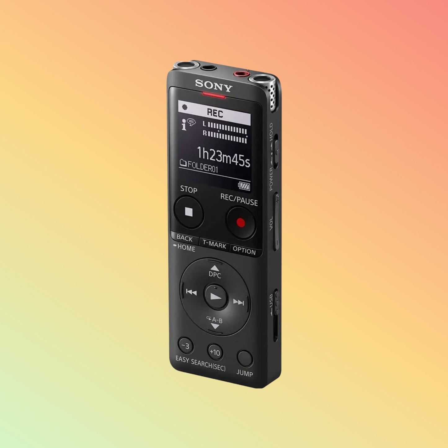 Sony ICD-UX570F Digital Voice Recorder - Built-in USB, OLED Display, Memory 4GB