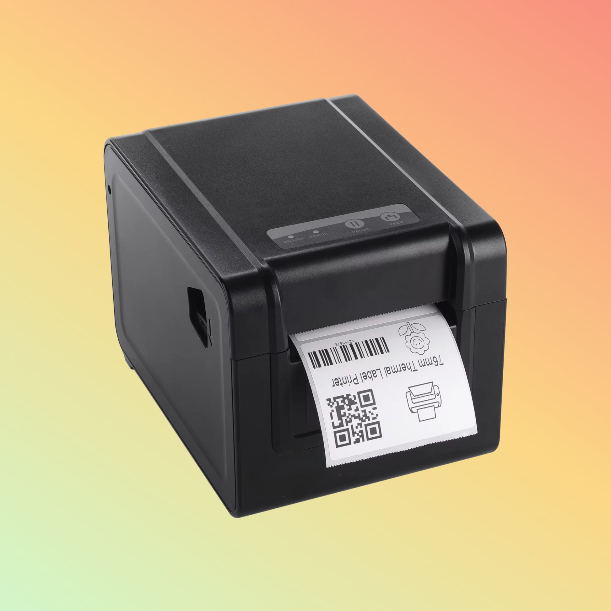 "Top view of the compact Neopos NP-R801 BT Label Printer with USB port."