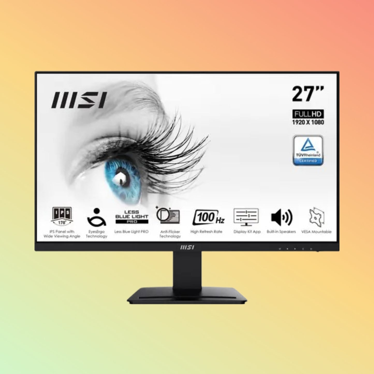 MSI PRO MP243XW Monitor - 24" FHD (1920 x 1080), IPS, HDMI, DP, 300 nits, 100 Hz