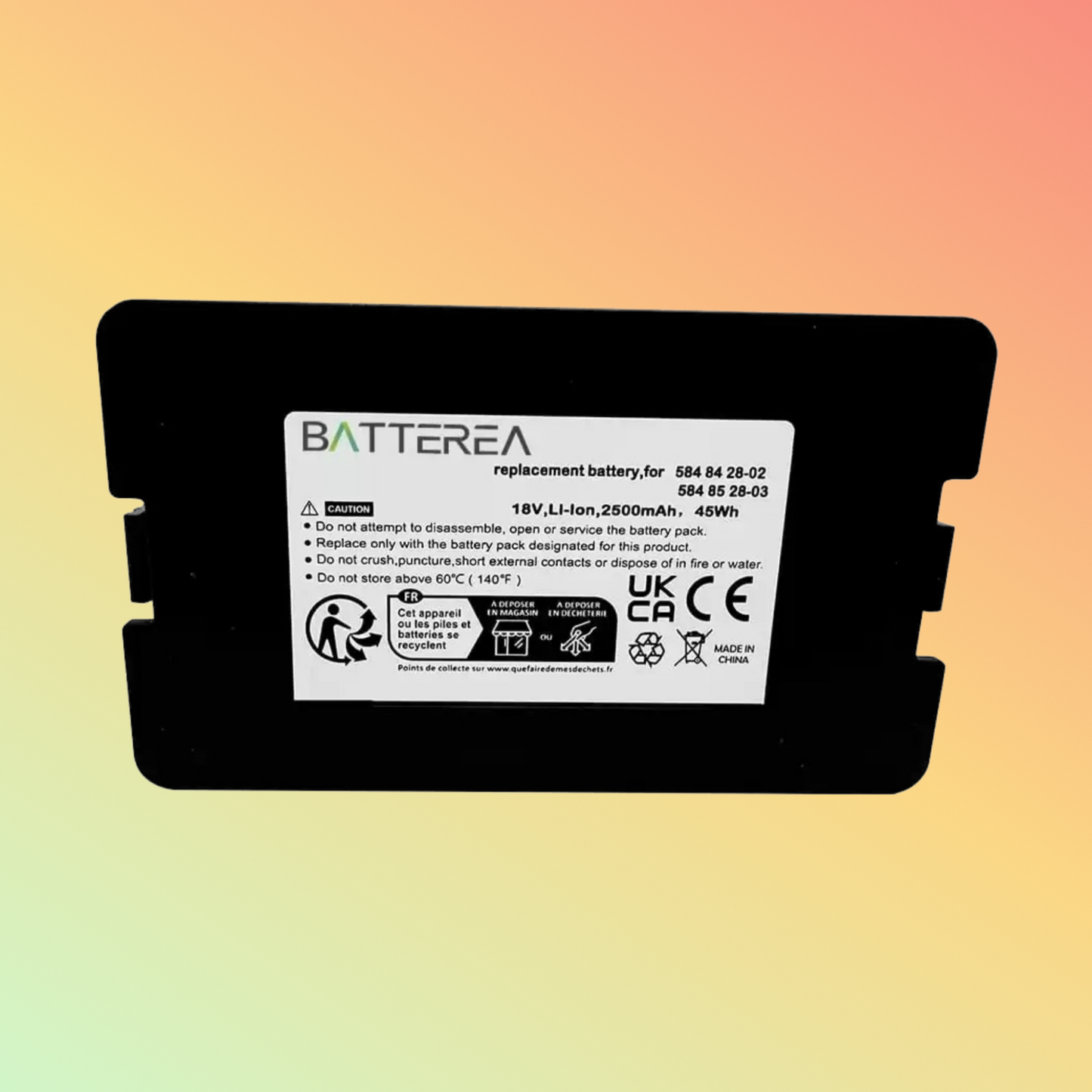 BATTEREA 18.0V 2500mAh replaces 584 84 28-02 584 85 28-03 584 85 28-04 584 85 28-05, Li-ion