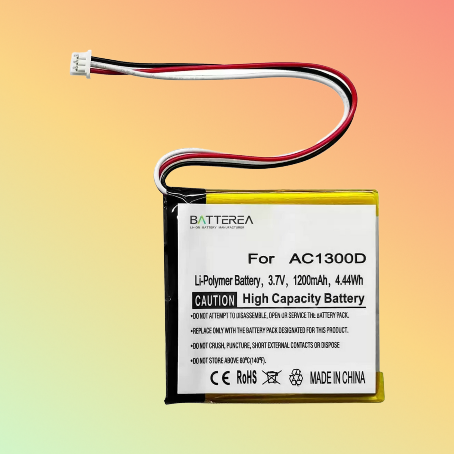 BATTEREA 3.7V 1200mAh battery replacement for Angelcare AC1300D li-polymer