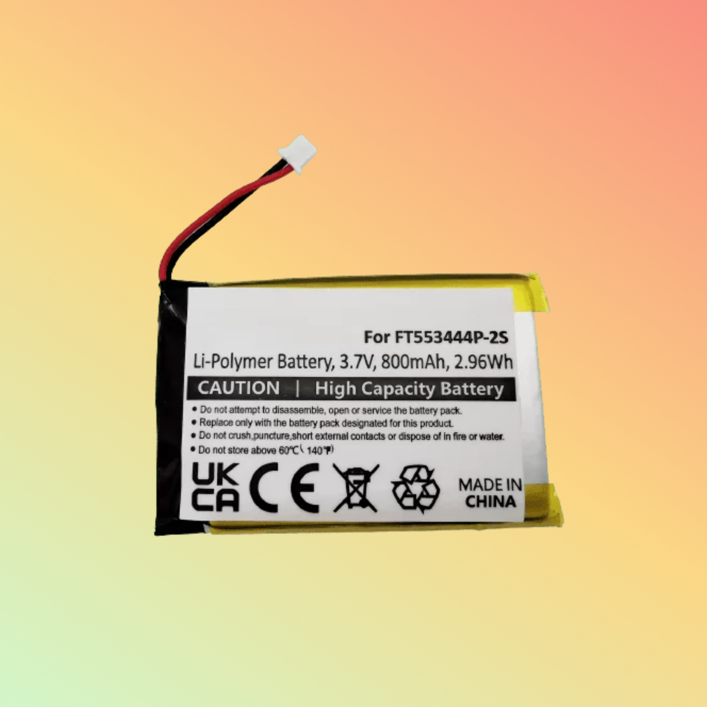 BATTEREA 3.7V 800mAh replacement for Stabo Freecomm 600 Set replaces FT553444P-2S Li-polymer