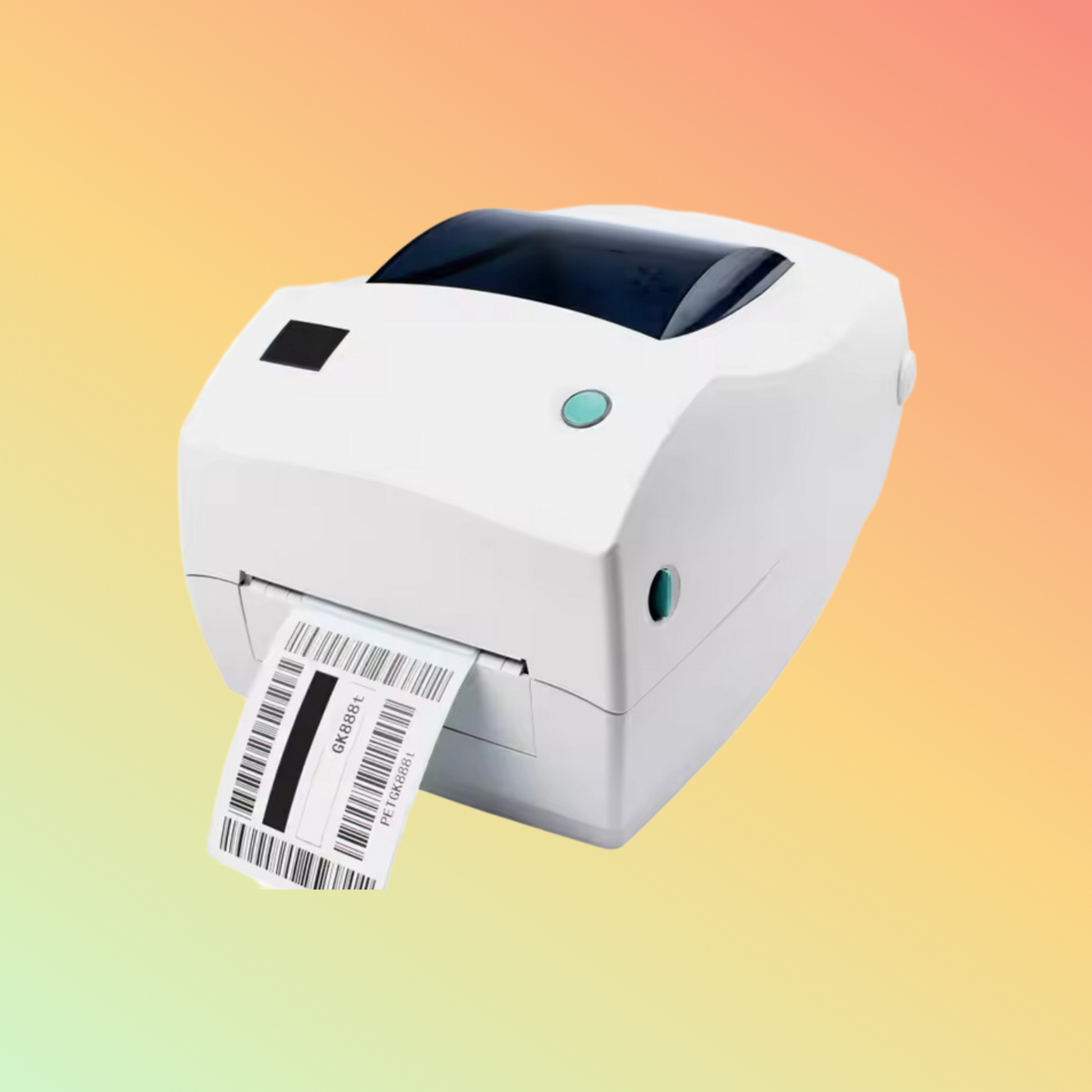 "Efficient label printer, Compatible GK888T, offering versatile direct thermal and thermal transfer printing for professional use."