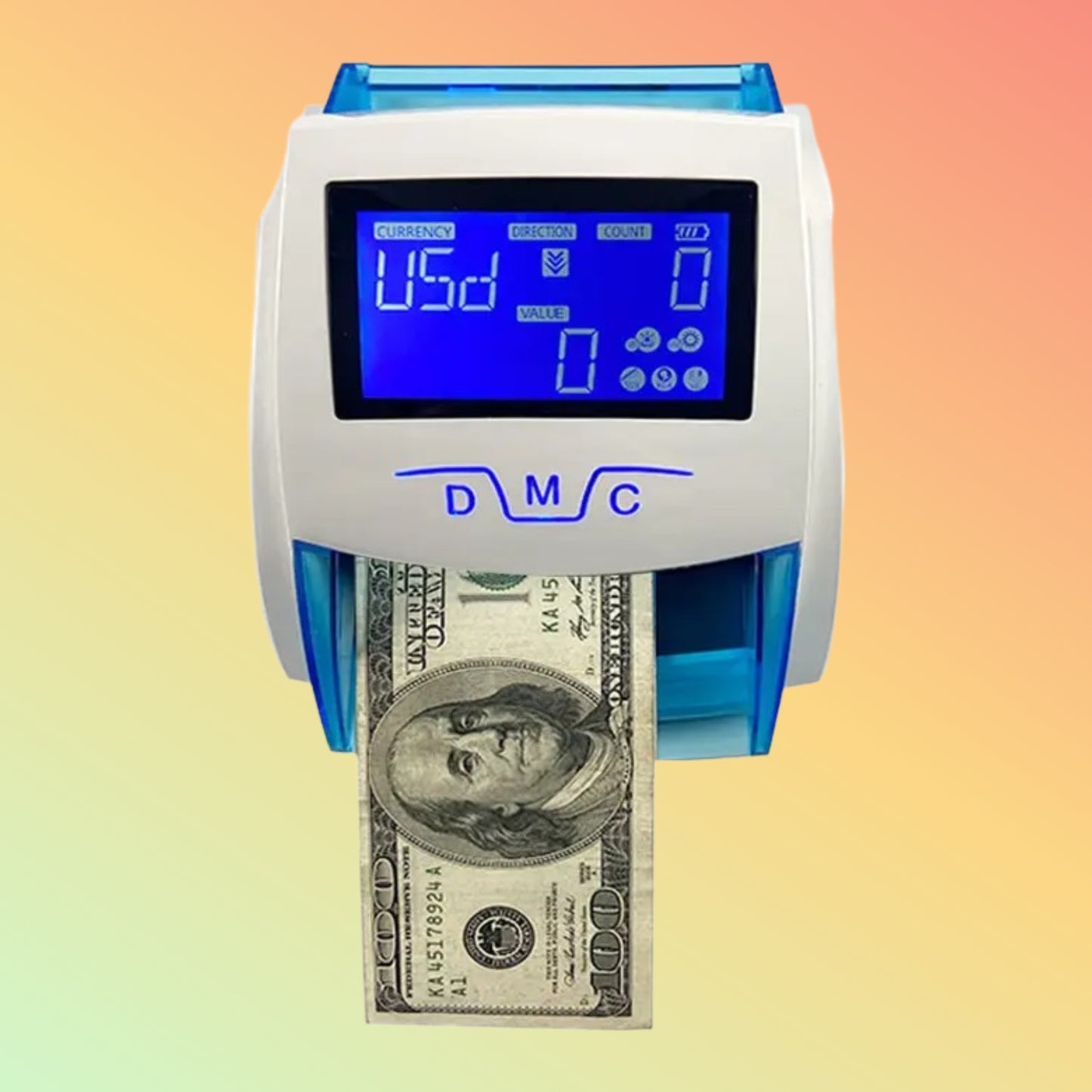 "Portable Currency Detector for USD, EUR, GBP with Rechargeable Battery"