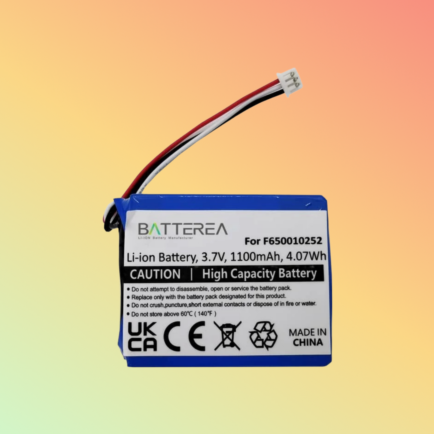 Batterea Replacement battery for TomTom One, One Europe, replaces F650010252, Li-Ion, 1100mAh 3.7V