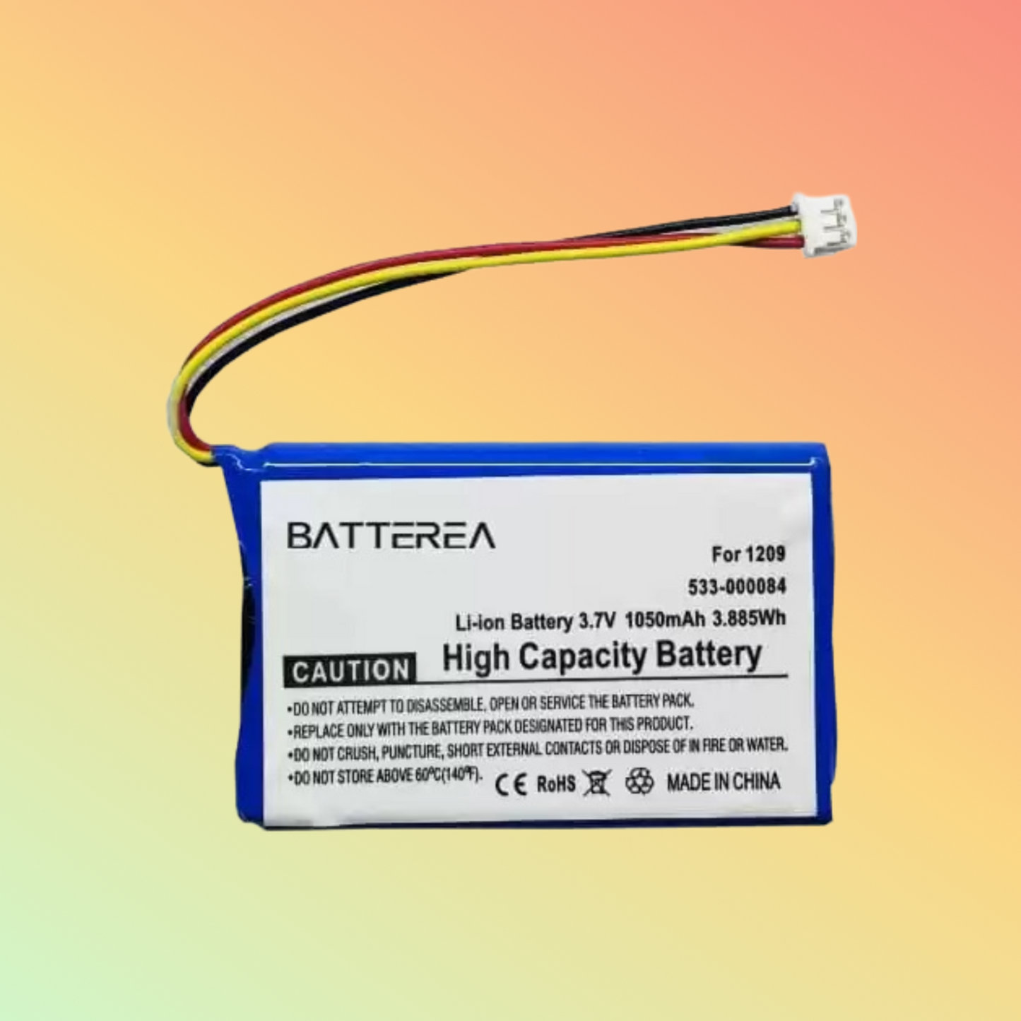 Batterea replacement battery for Logitech Harmony replaces 1209 533-000084 Li-ion 3.7V 1050mAh