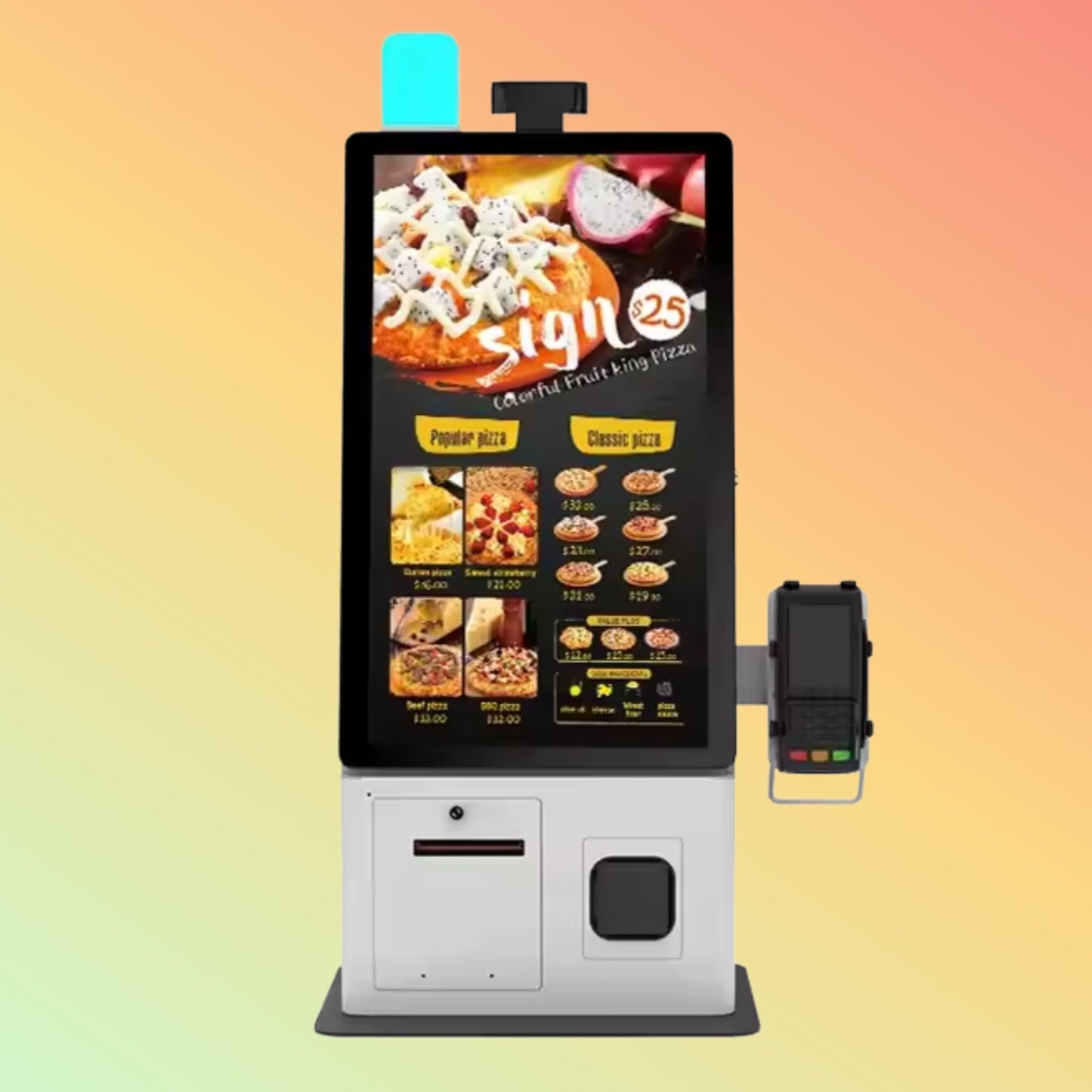 MAKEN 24 Inch Restaurant Wall Hang Automatic Payment Machine Self-Service Kiosk For Ordering