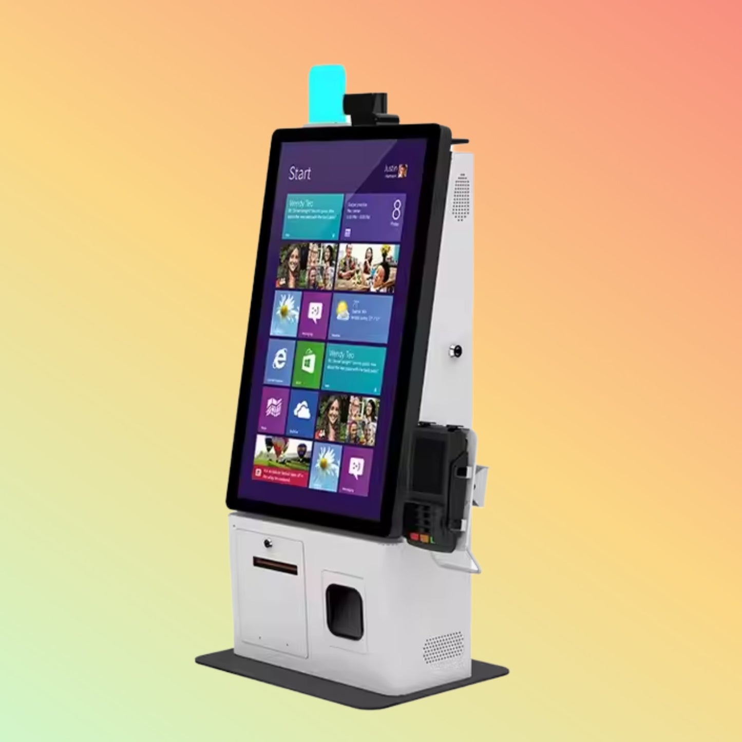 MAKEN 24 Inch Restaurant Wall Hang Automatic Payment Machine Self-Service Kiosk For Ordering