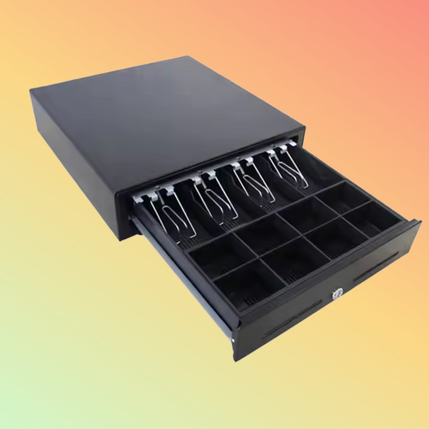 MAKEN CK-420 5BILL 8 Coins Manufacturing Steel POS Cash Register Black Small ECR Cash Drawer