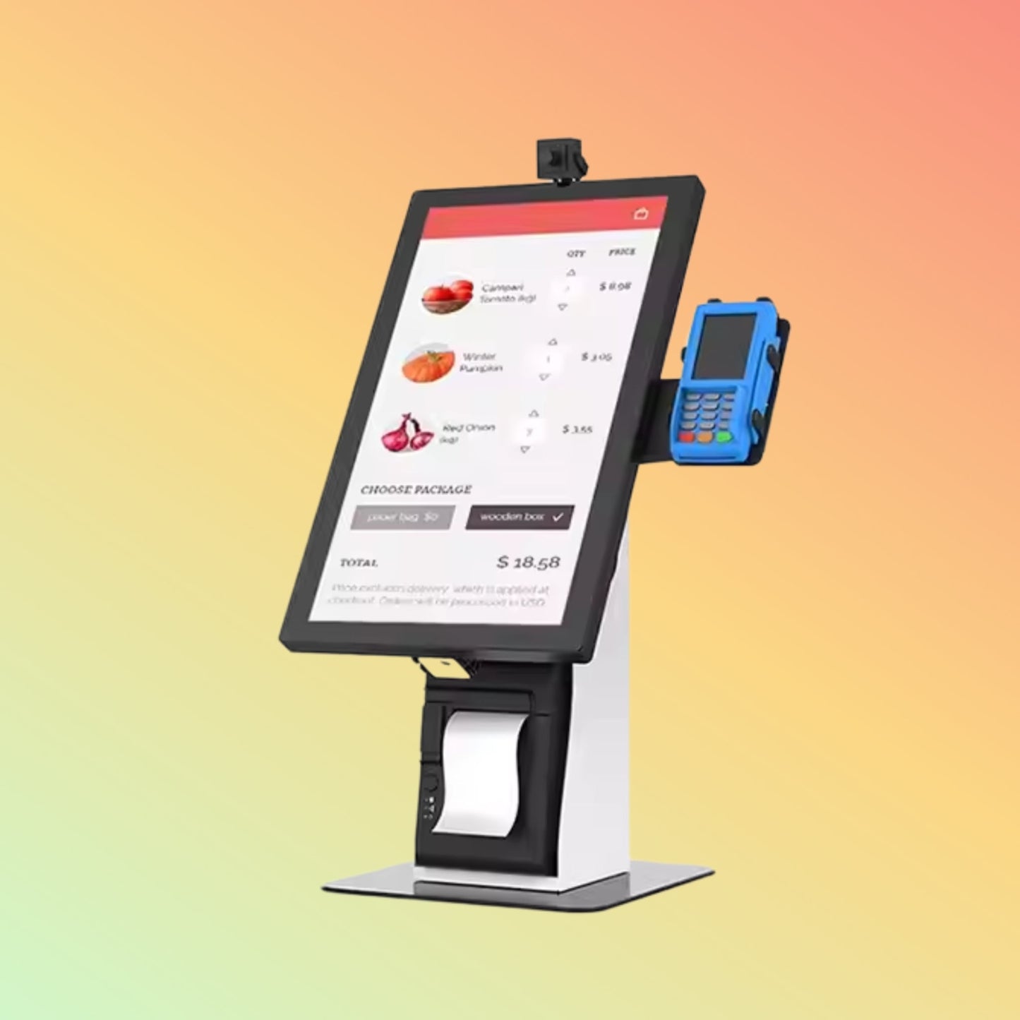 Compact and modern MAKEN desktop self-service payment kiosk