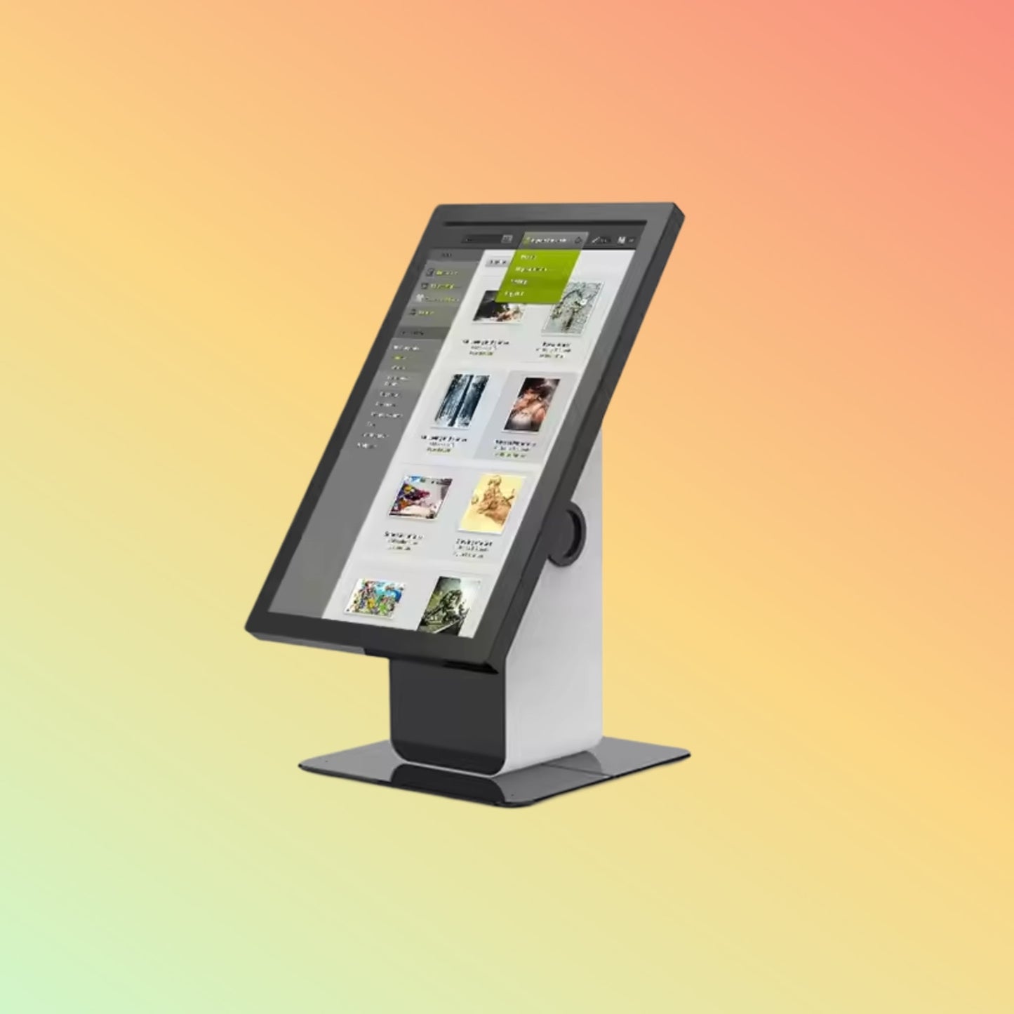 MAKEN 21.5 Inch Countertop All In One Computer Interactive Information Checking Kiosk Touch Screen Information Kiosk