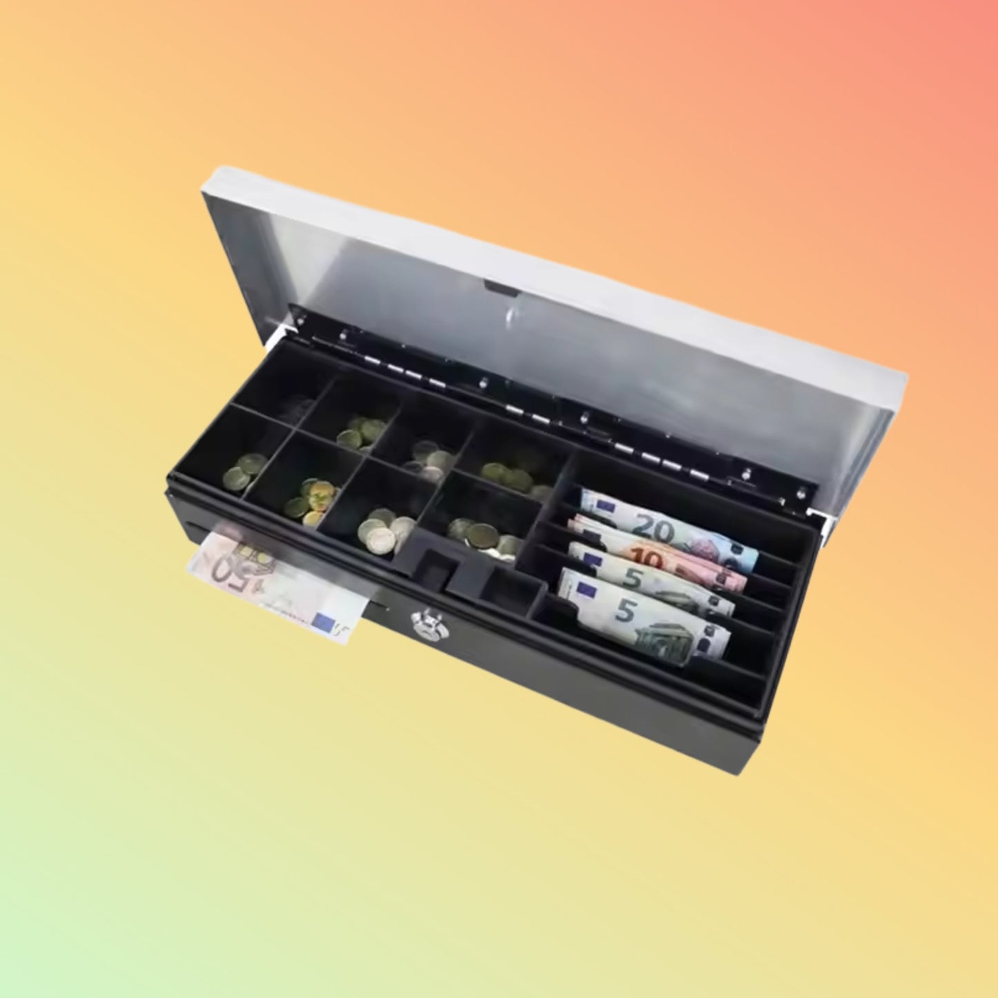 MAKEN FT-460B Flip Top Adjustable 8 Bill 8Coin Tray Removable Cash Drawer For Supermarket