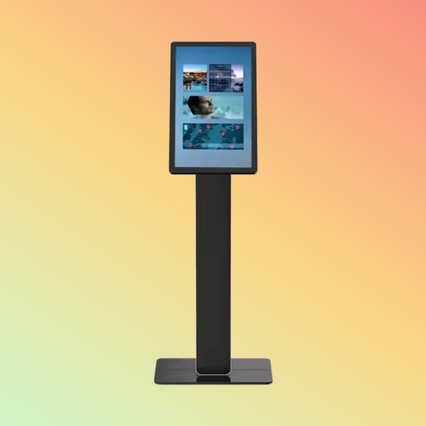 MAKEN SF-1103 Display Secure Floor Advertising Tablet Stands Floor Security Kiosk Enclosure Stand For Ipad 10.2"