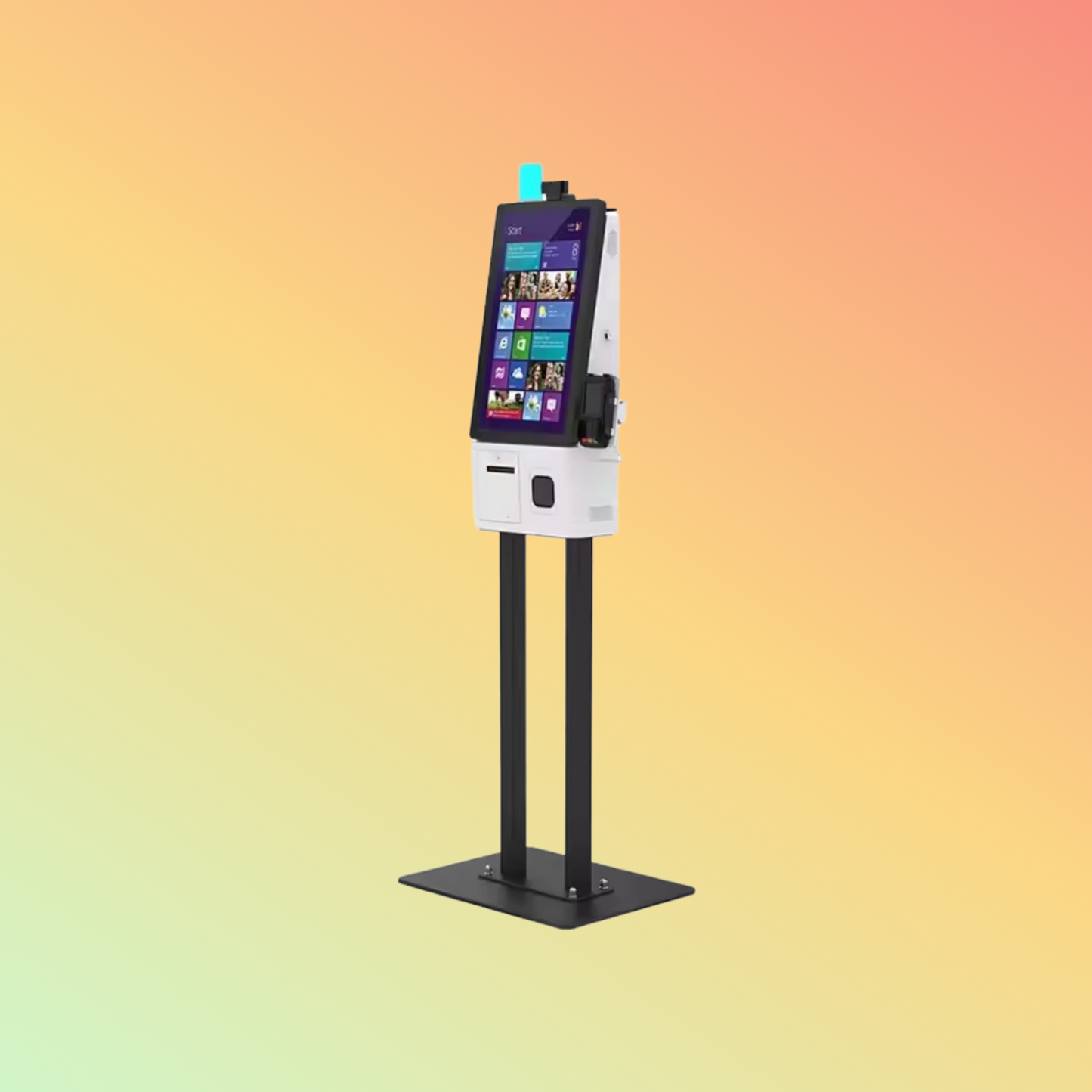 MAKEN Freestanding 24 inch touch screen fast food restaurant All In One payment floor stand self order kiosk