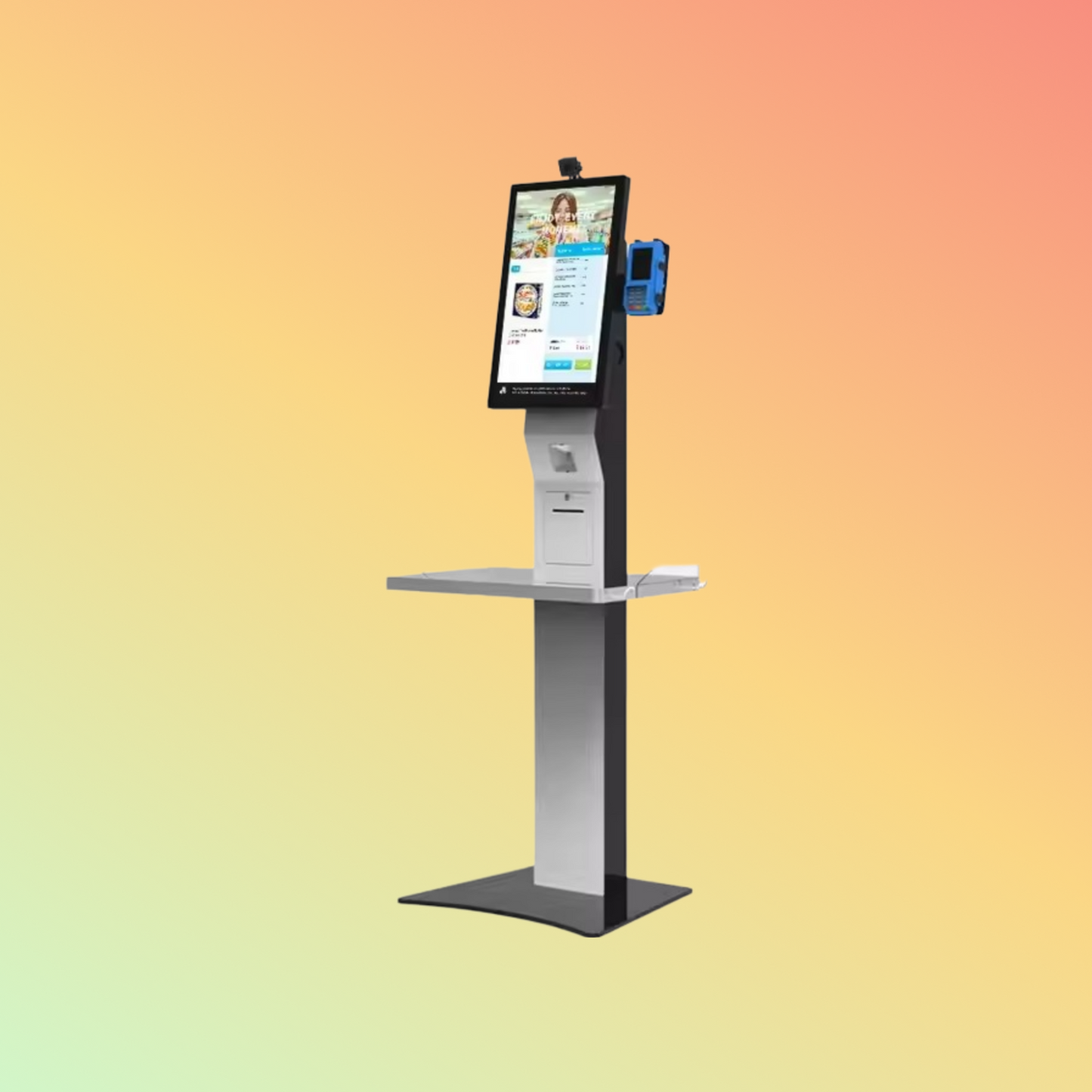 MAKEN 21.5 inch payment machine touch screen self checkout kiosk built in scanner / printer