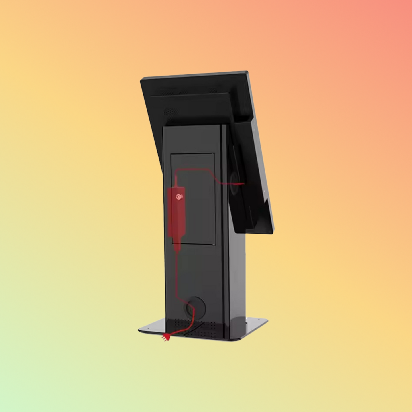 MAKEN Desktop Metal Self Kiosk Display Machine Order Kiosk Stand With Built-In Receipt Printer