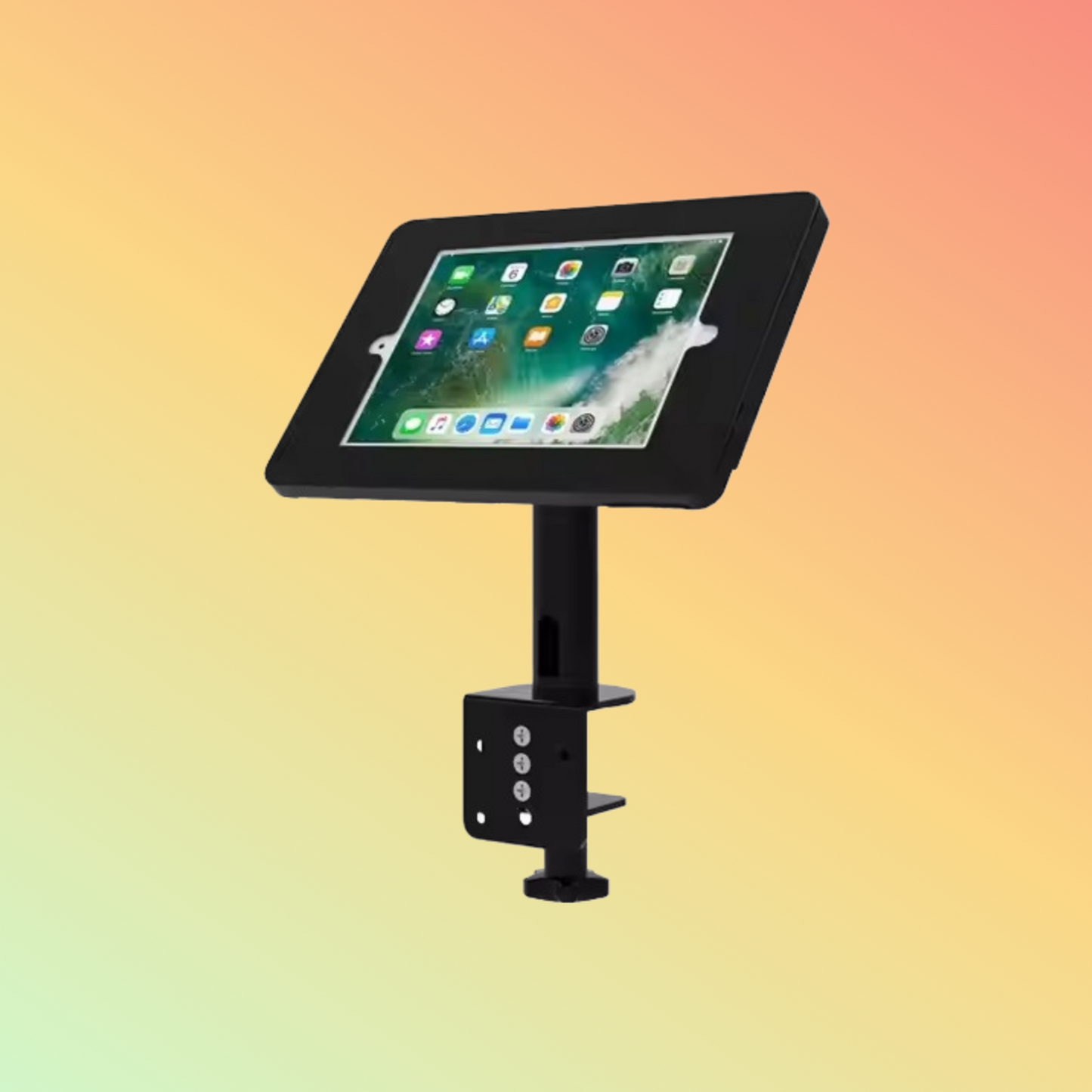 MAKEN SC-1509 Desktop Metal Clip-On Mounting 180 Rotated Adjustable Tablet Stand Holder For iPad