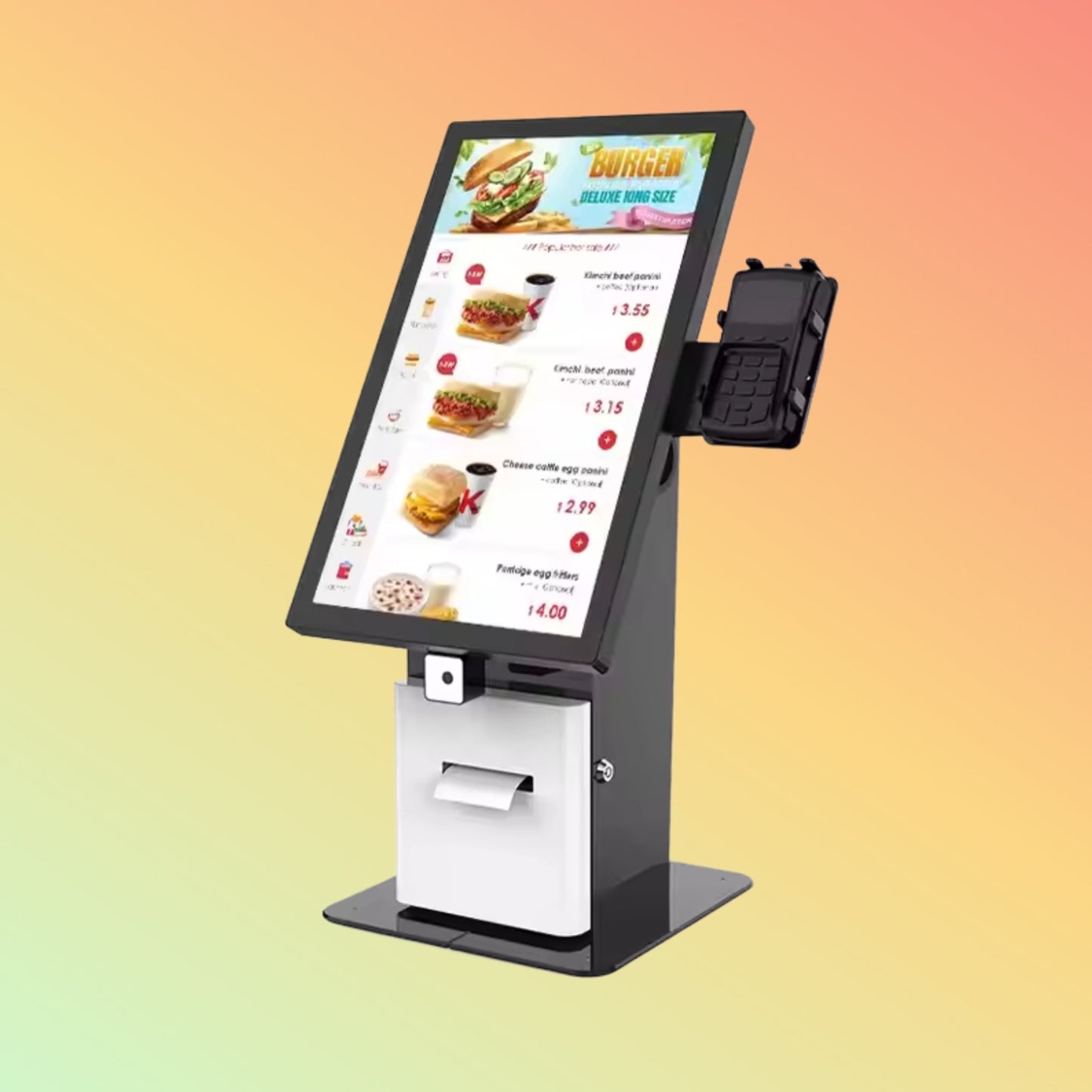 MAKEN Restaurant 21.5 Inch menu display self ordering machine self service kiosk countertop